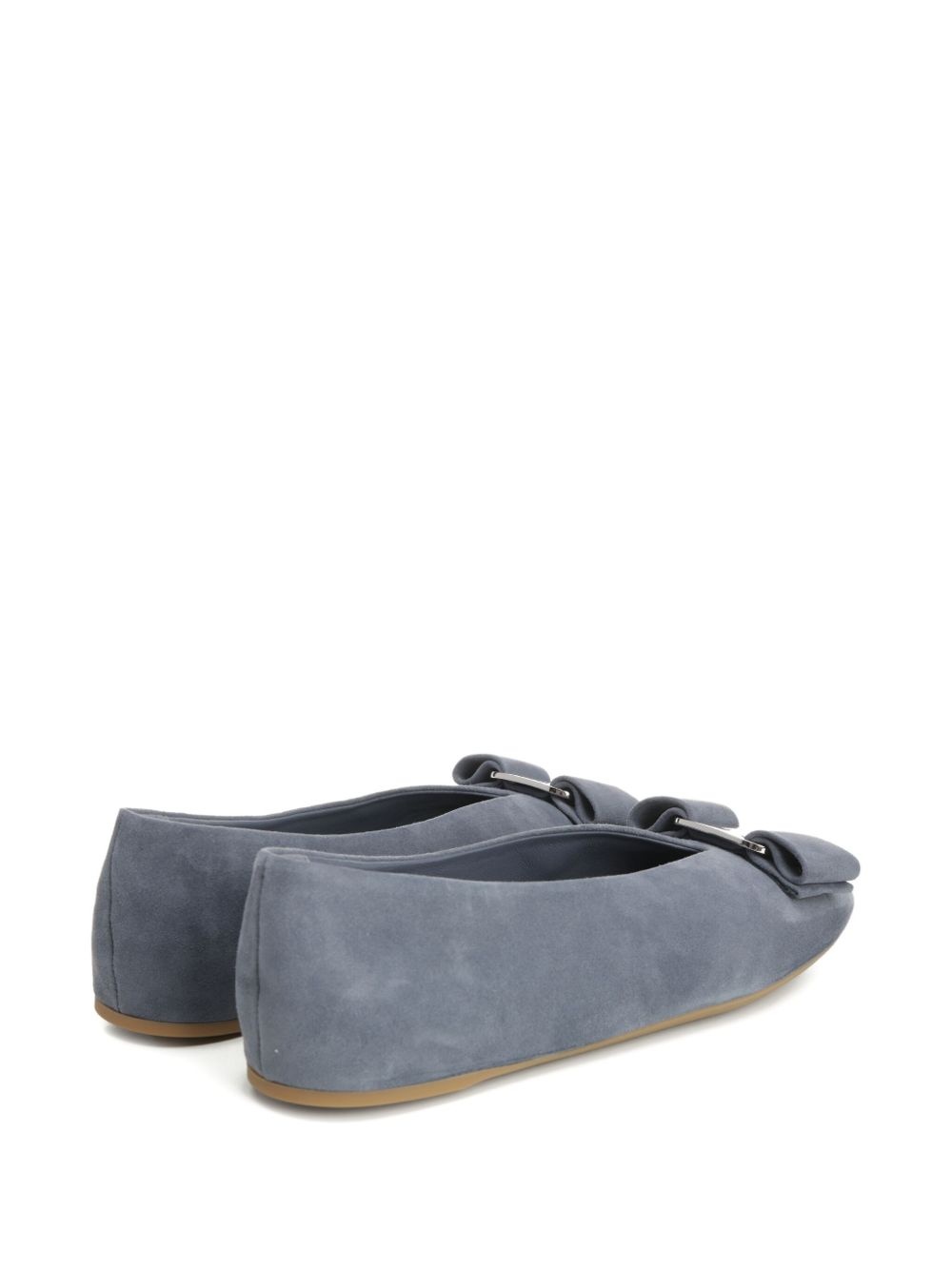 bow-embellished suede ballet flats - 4
