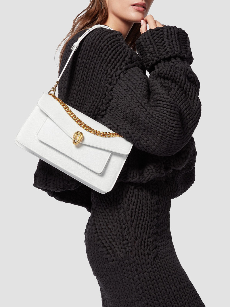 Women's Serpenti E/W Maxi Chain Leather Shoulder Bag - Flash Diamond 5
