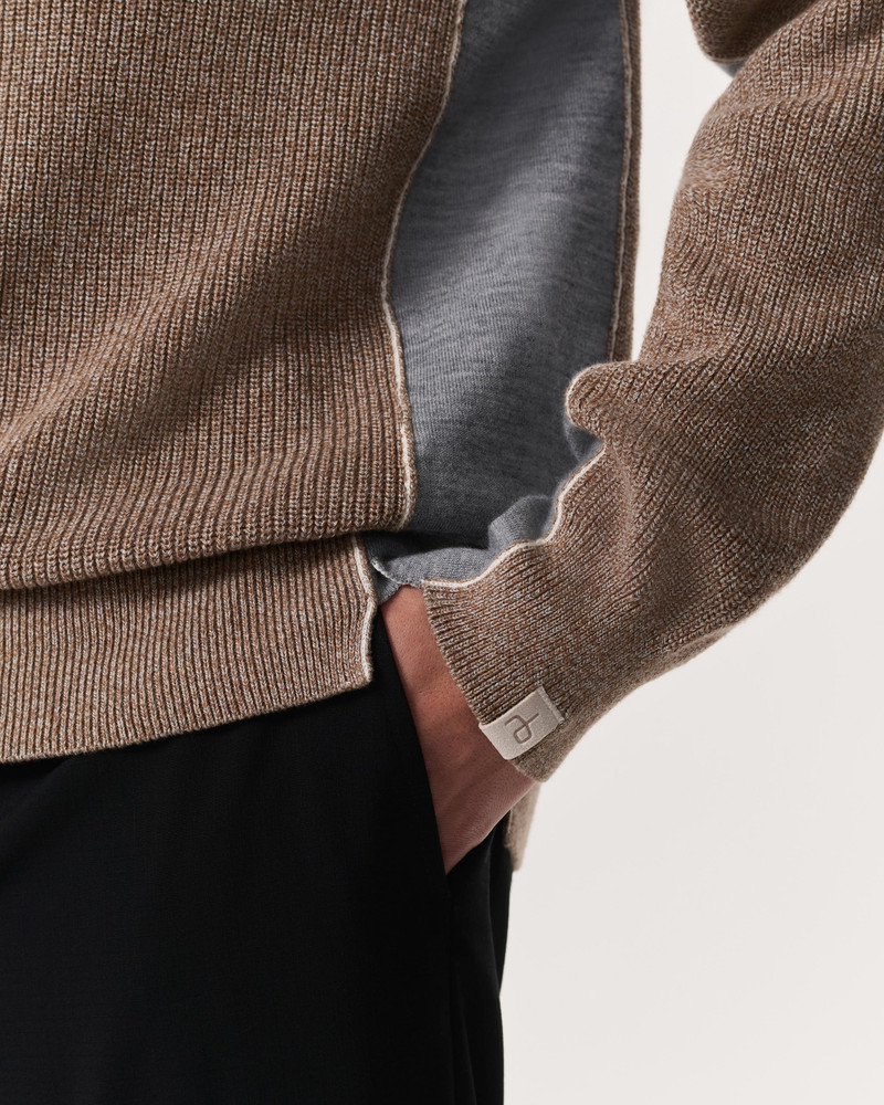 rag & bone Gabe Spliced Cotton-Blend Crewneck Sweater outlook