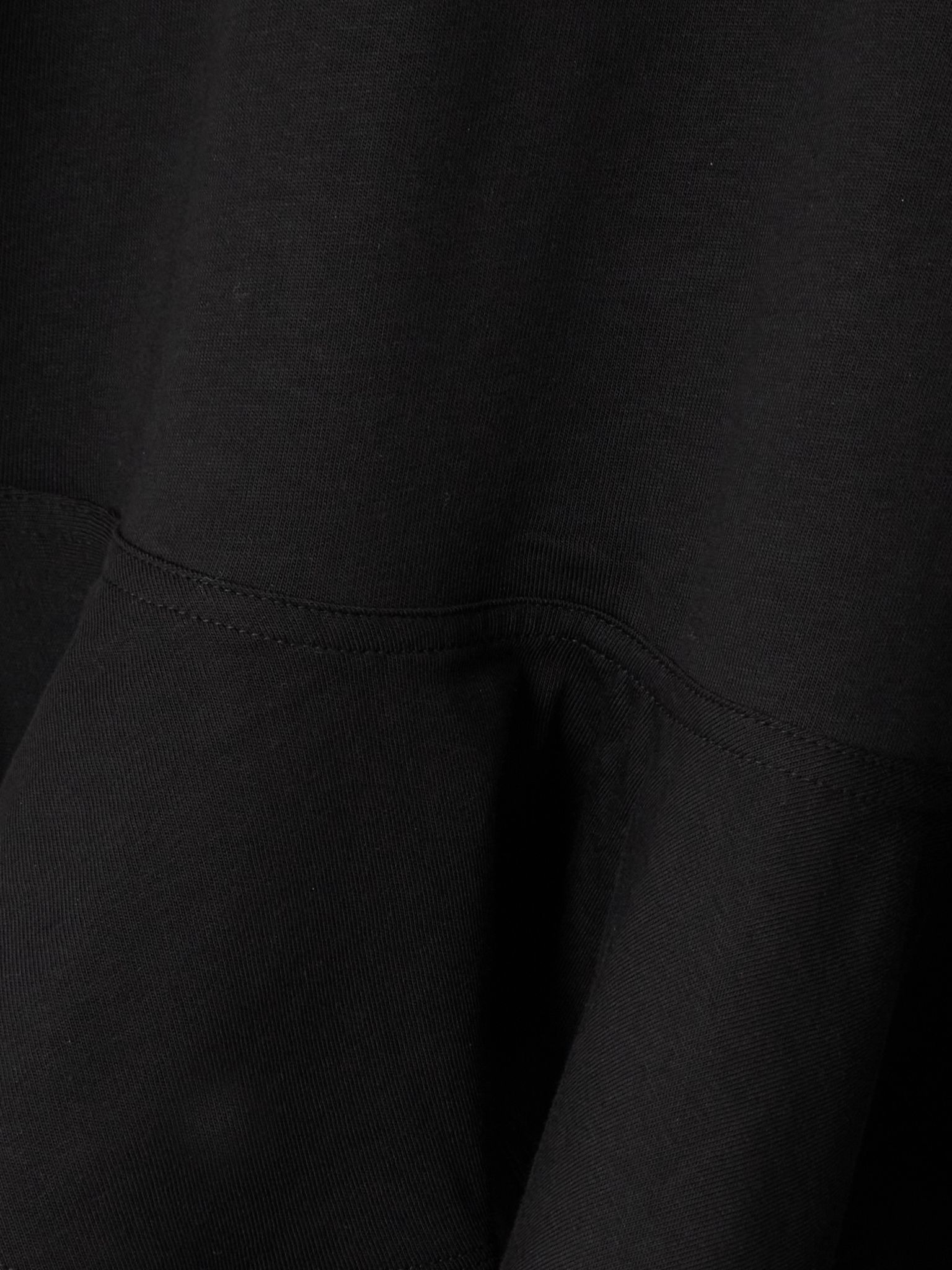 Oversized poplin-trimmed cotton-jersey peplum T-shirt Black - 4