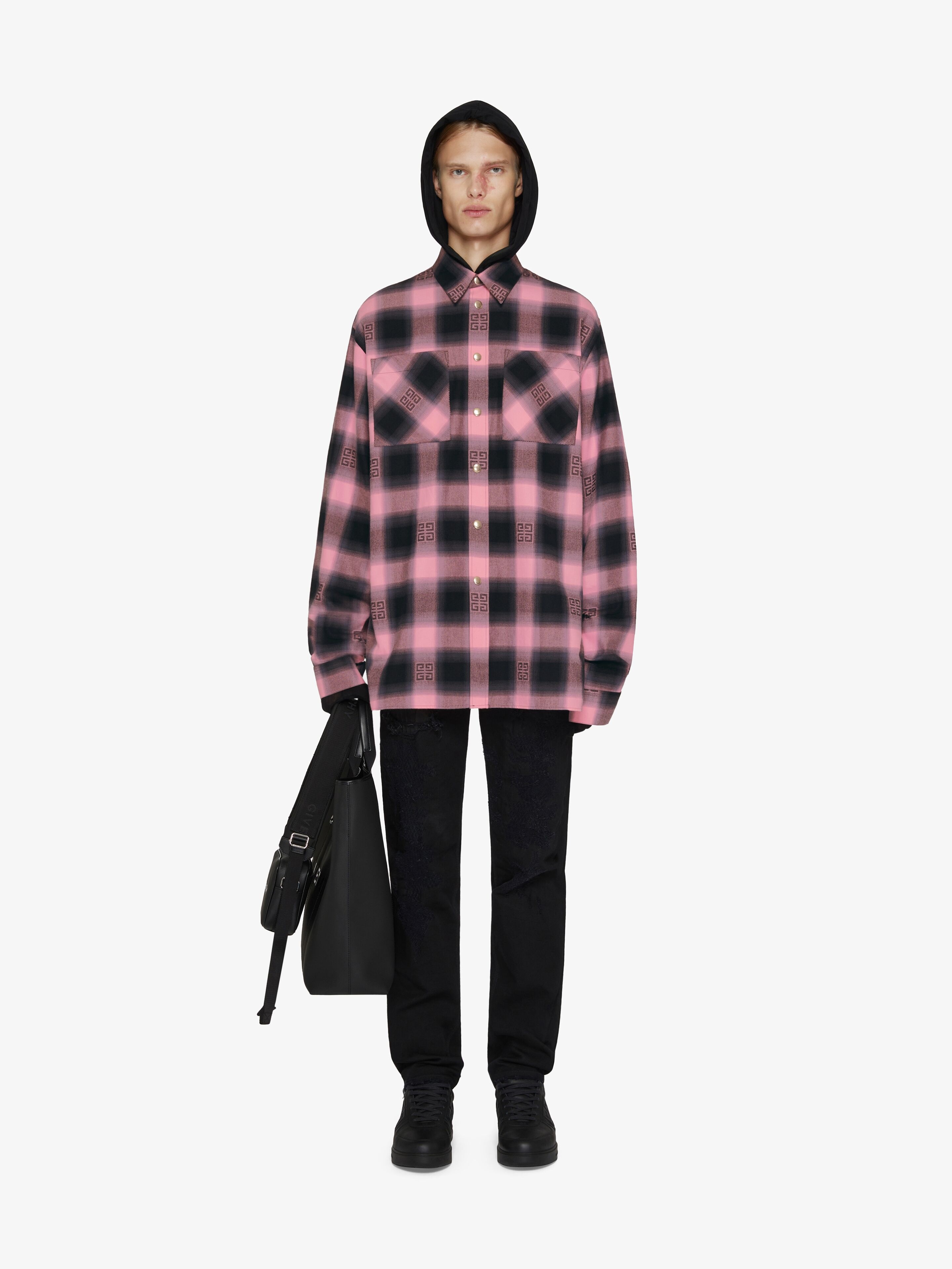 OVERSIZED SHIRT IN 4G CHECKED FLANNEL - 2