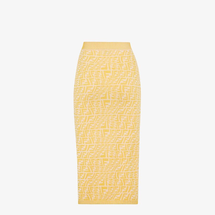 Yellow viscose skirt - 2