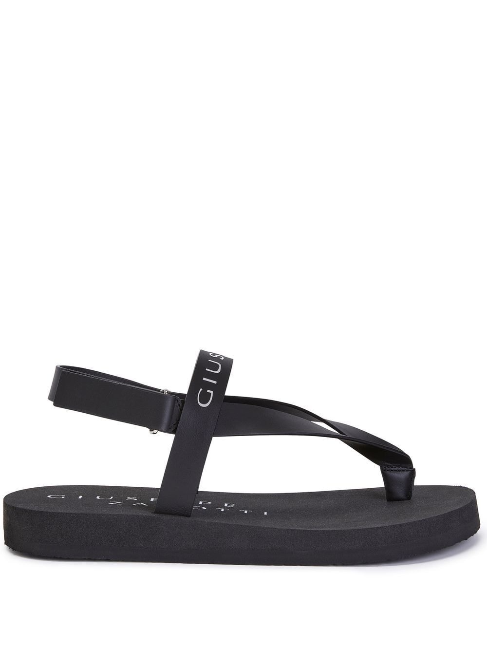 logo-print thong-strap sandals - 1