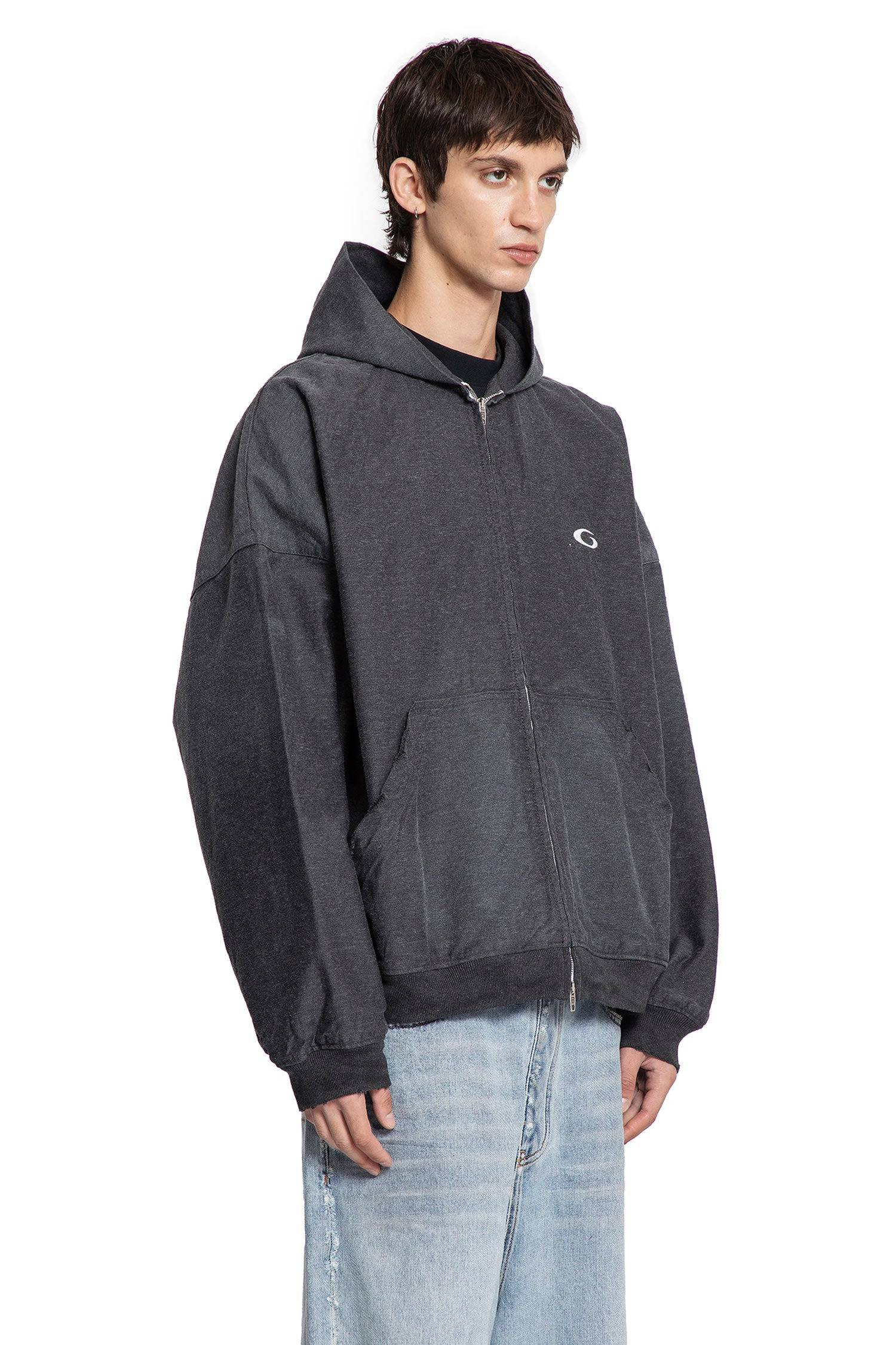 Trompe-Loeil-Hoodie-In-Cotton-Denim - 2