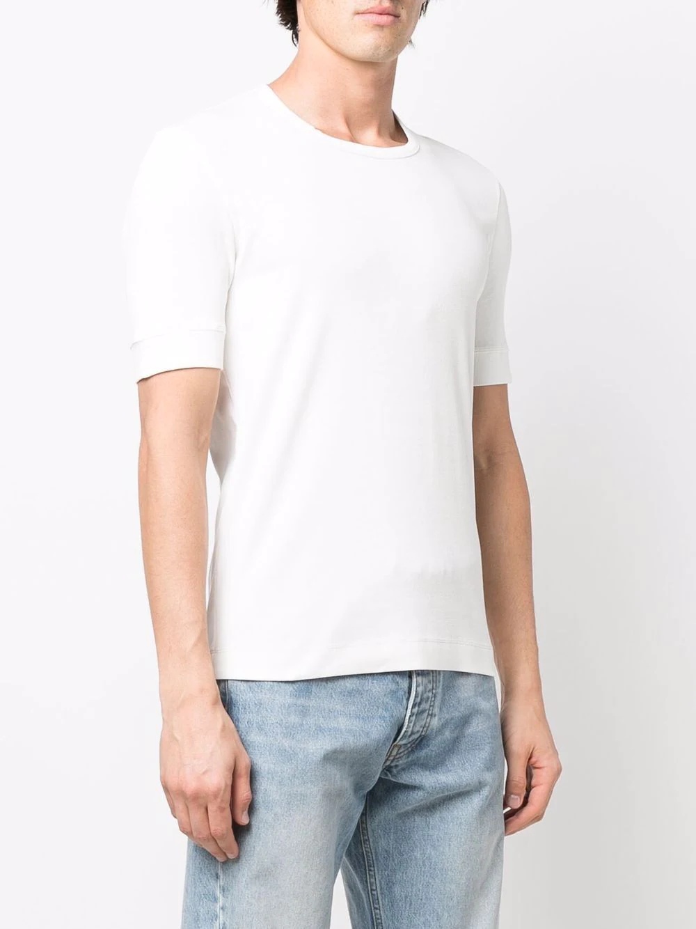 ribbed stretch-cotton T-shirt - 3