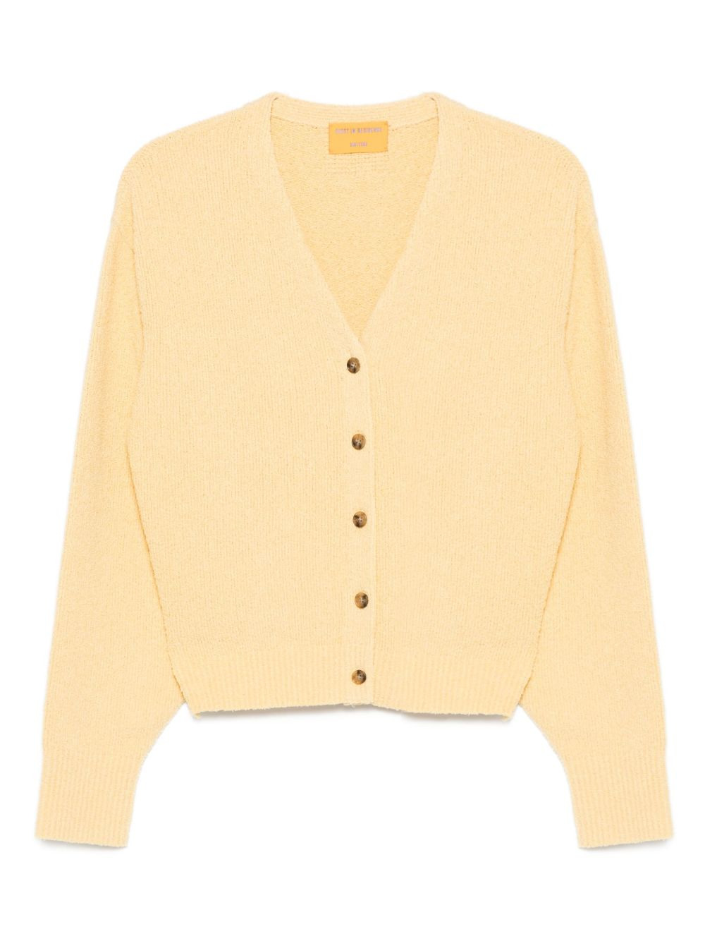 v-neck button-hem cardigan - 1