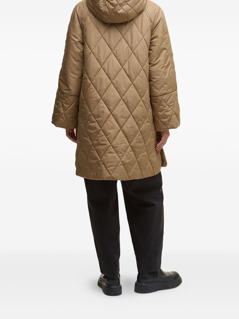 quilted-hooded coat - 2
