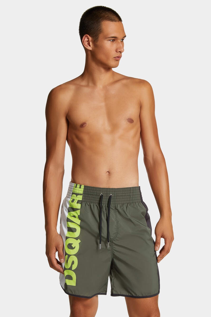 DSQUARED2 LOGO COLOUR-BLOCK MIDI SWIM BOXER - 3