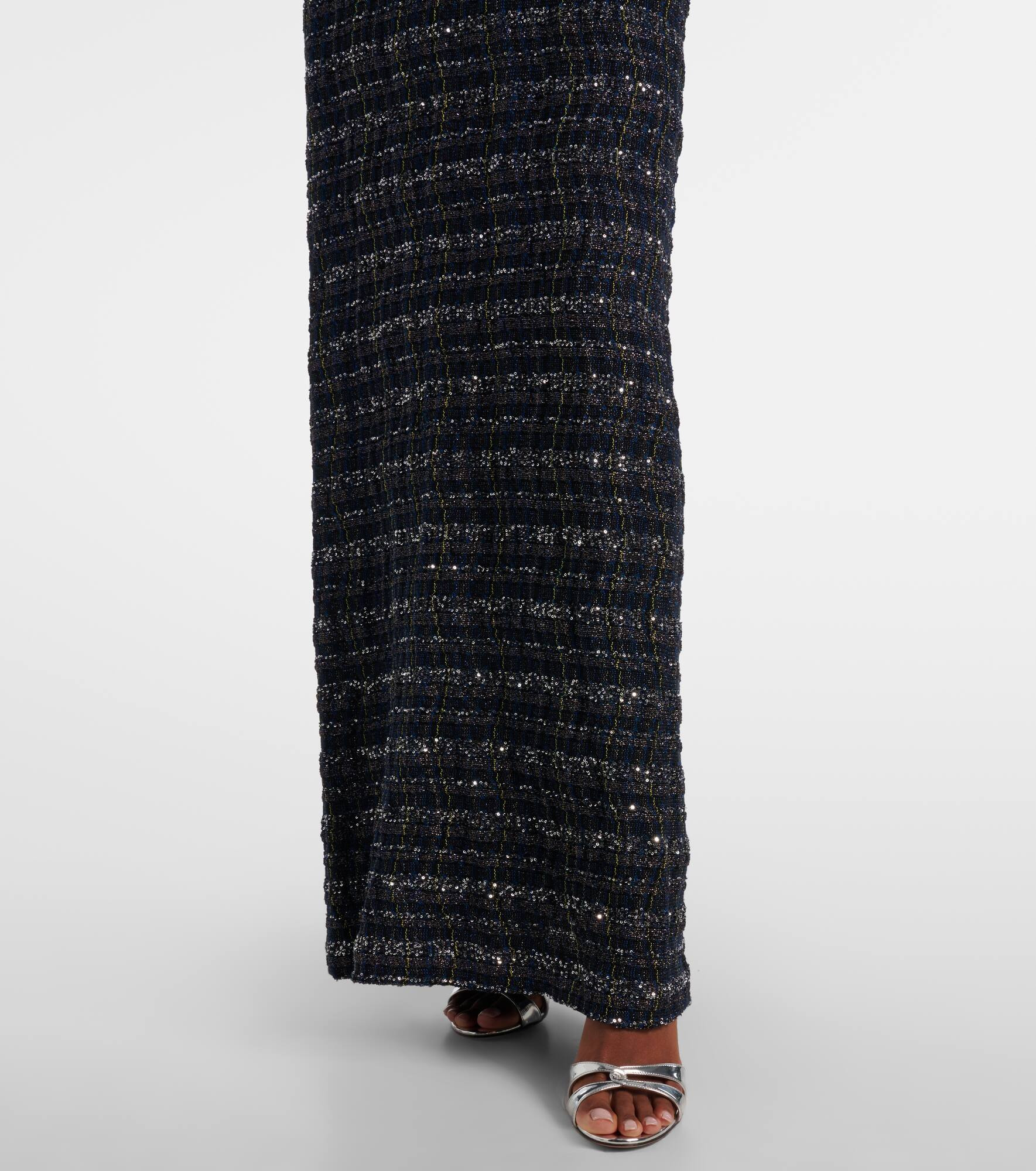 Cutout knitted lamé maxi dress - 6
