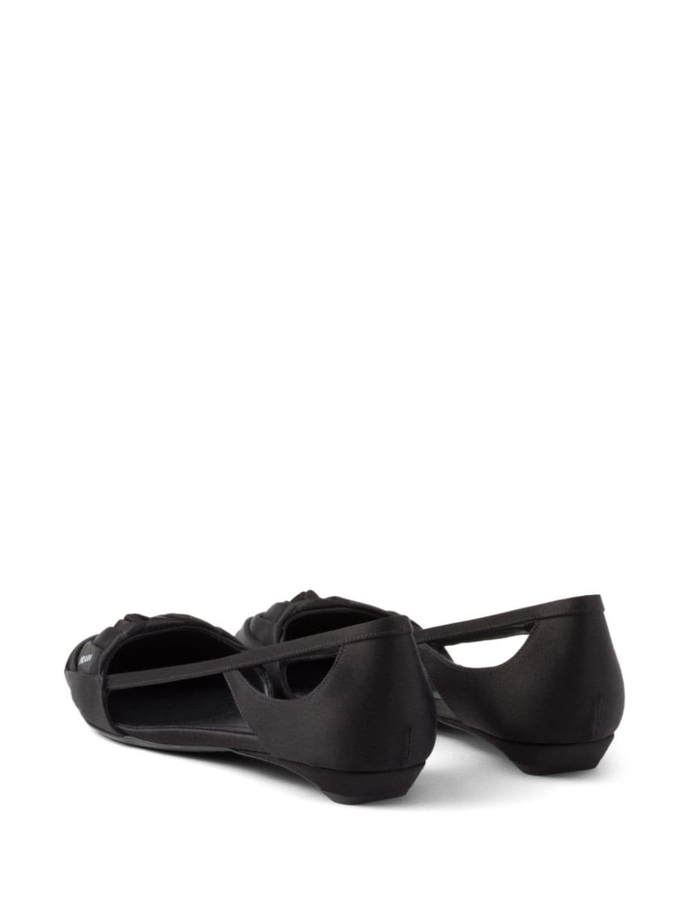 Prada satin-finish cut-out ballerina shoes | farfetch