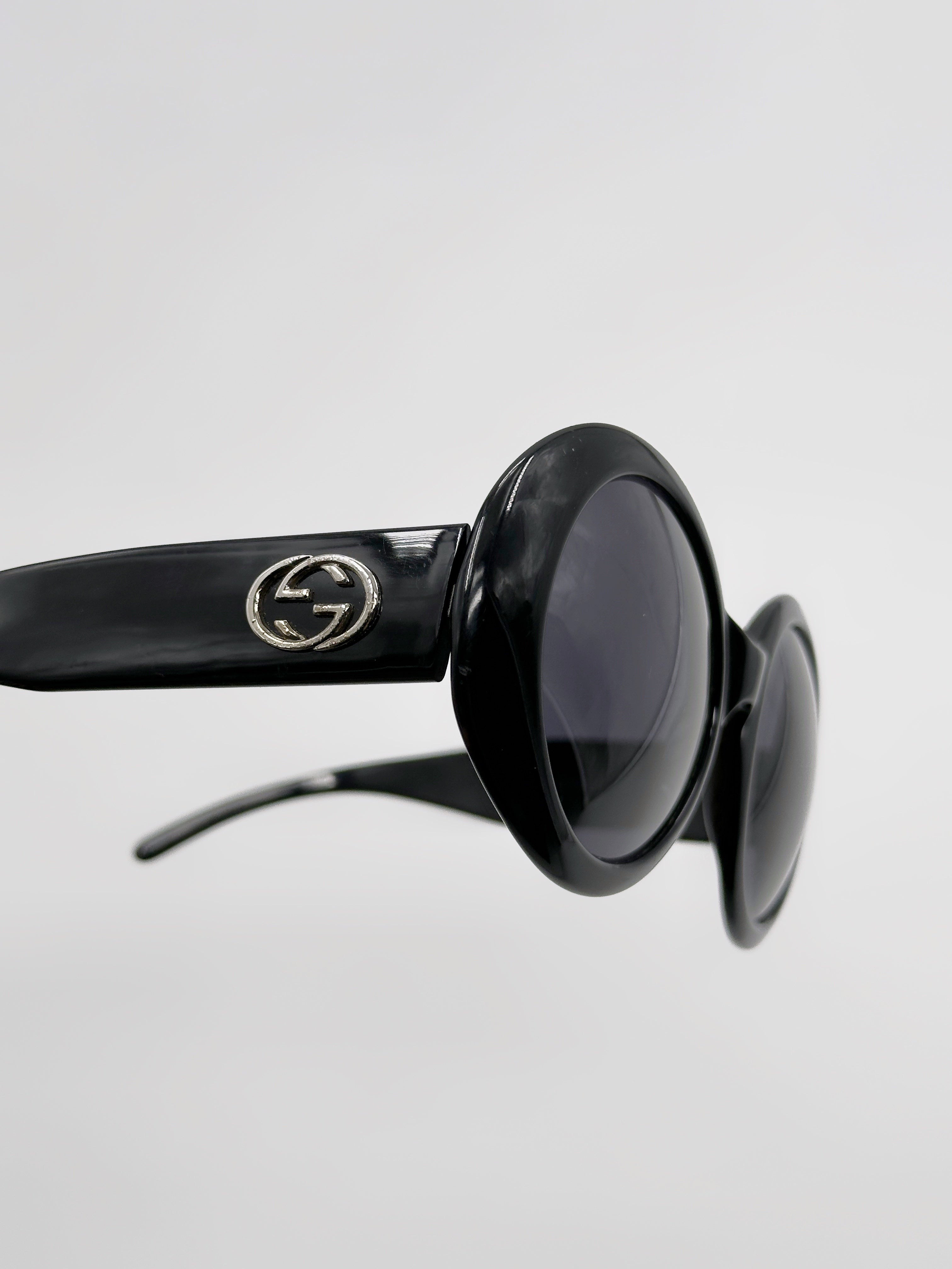 Gucci Fall 1995 Tom Ford Black Oversized Oval Sunglasses - 5