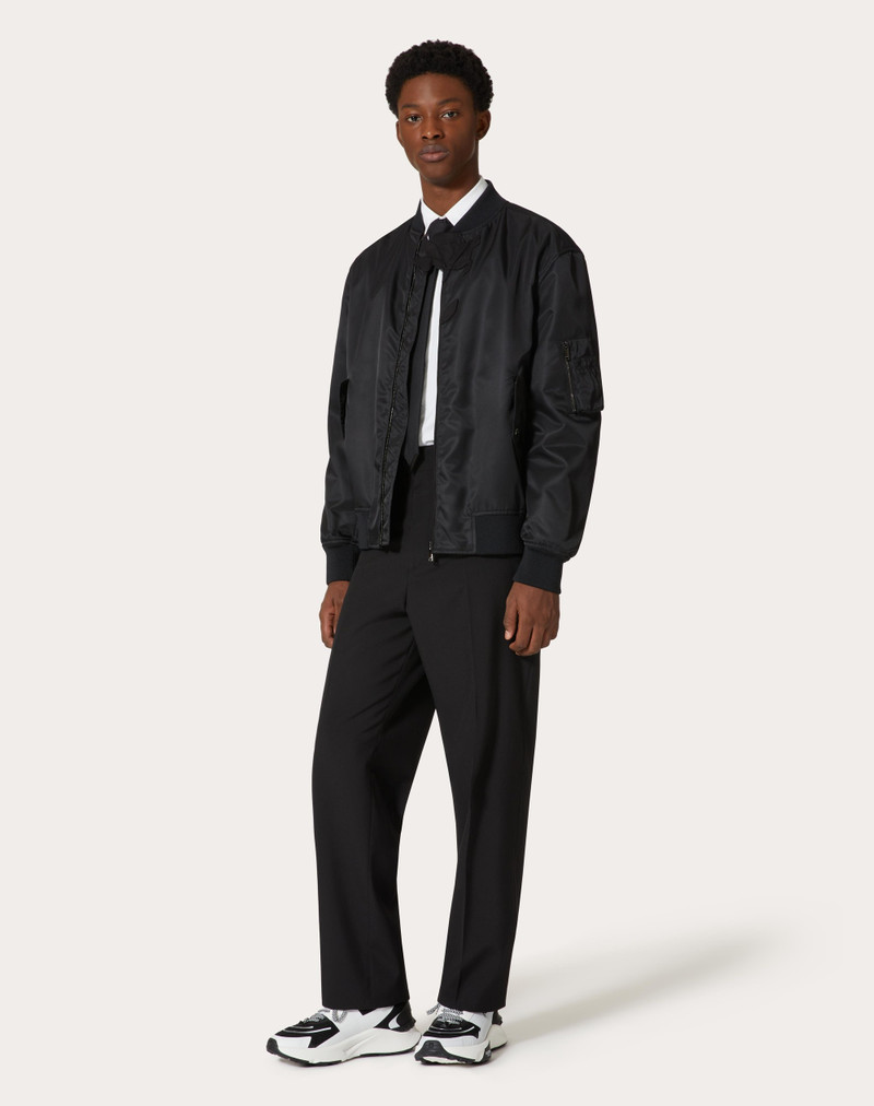 Valentino NYLON BOMBER JACKET WITH FLOWER EMBROIDERY outlook