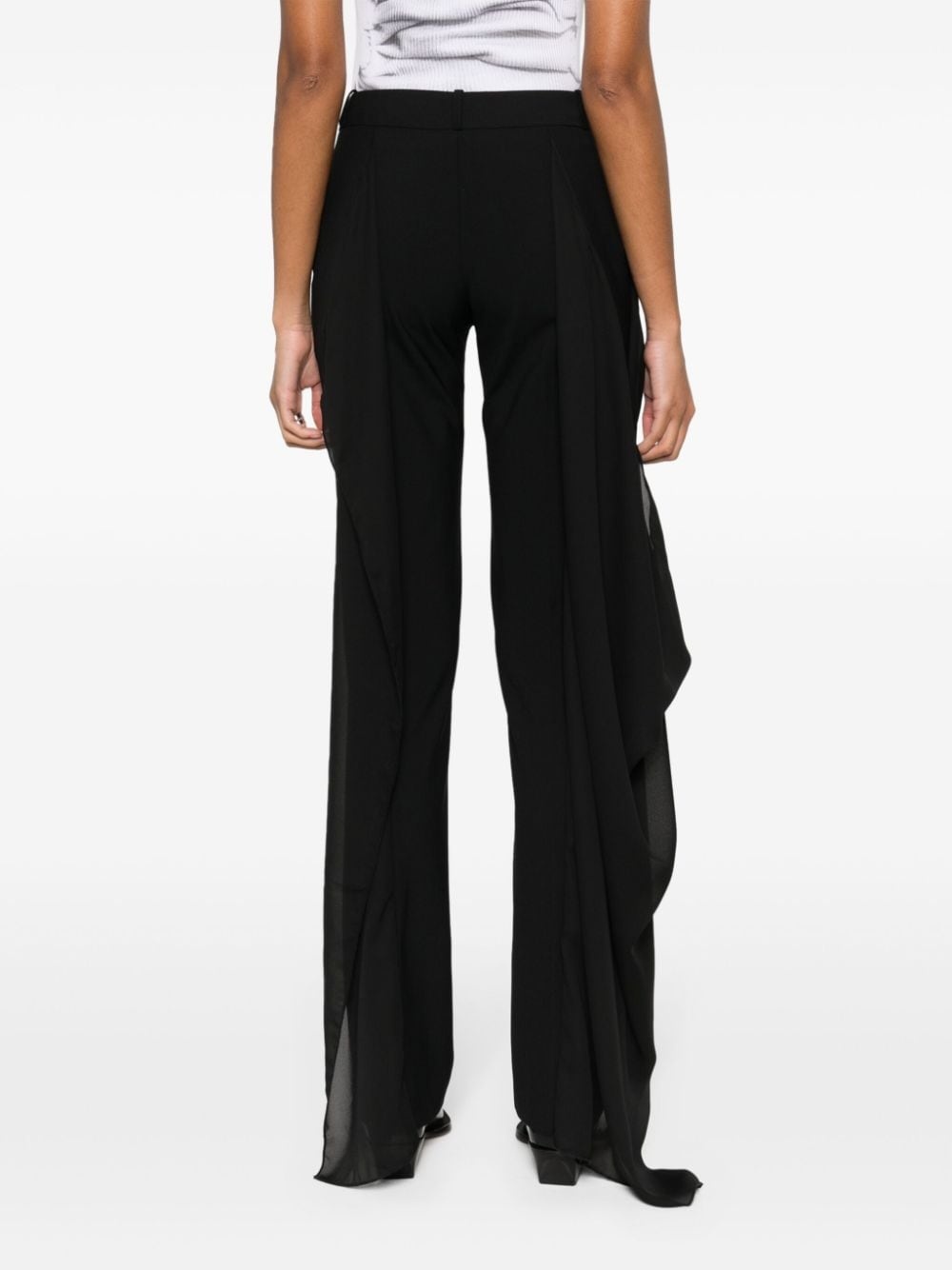 draped-detail tailored trousers - 4
