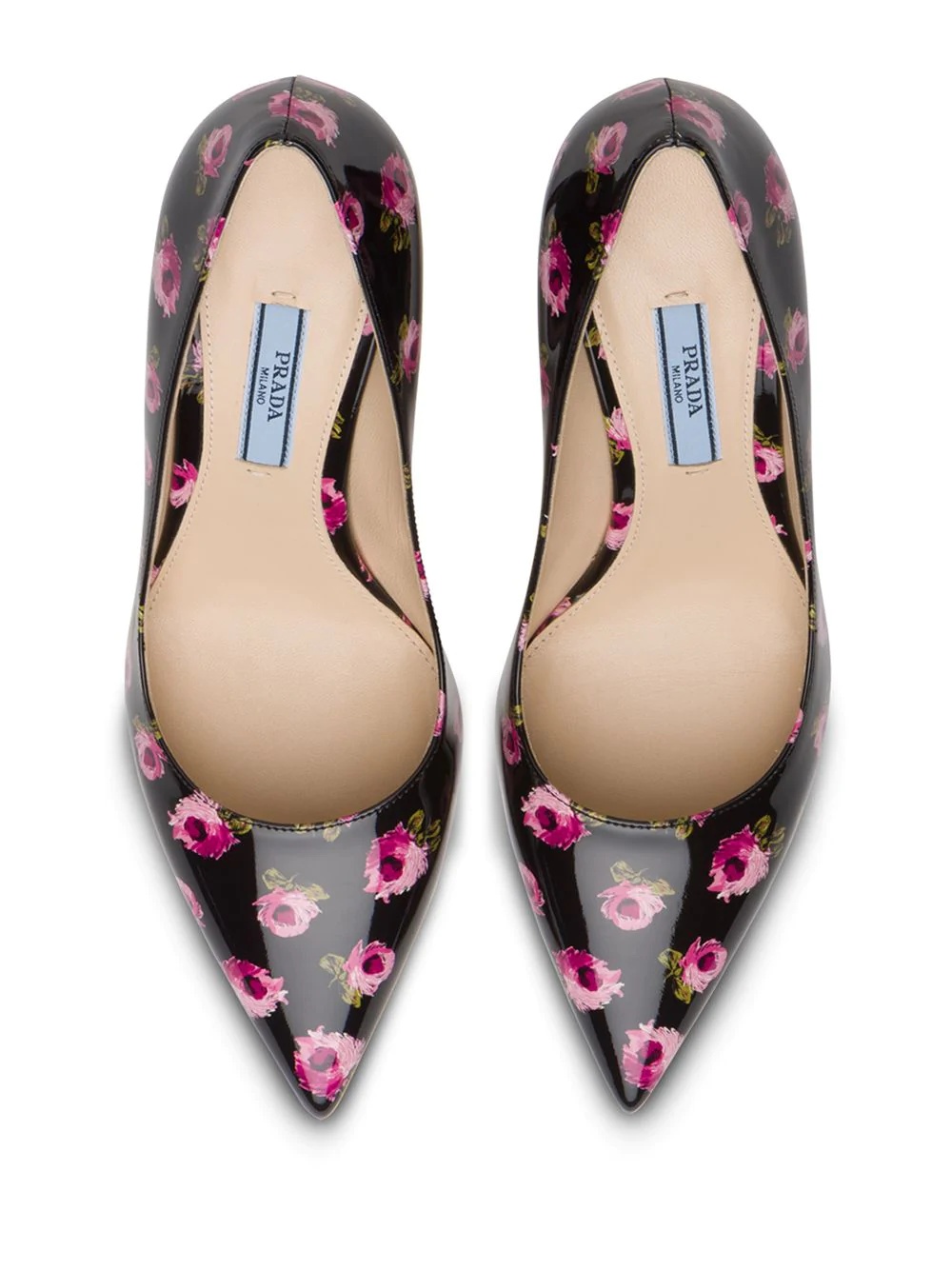 rose print 85mm pumps - 4