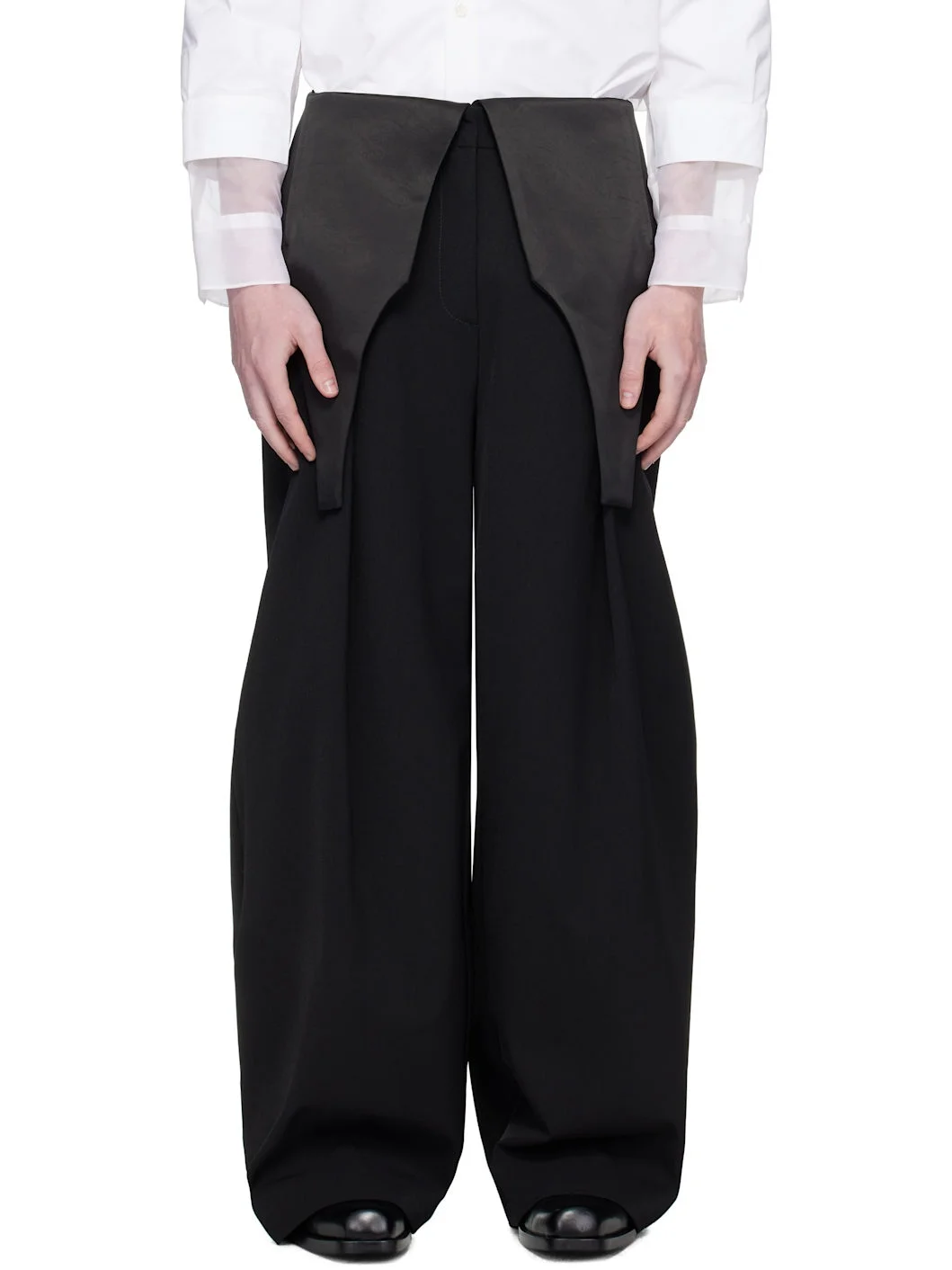 Black 'The Bodysuit' Suit Trousers - 1