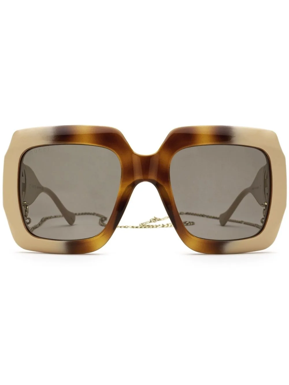 tortoiseshell-effect oversized-frame sunglasses - 1