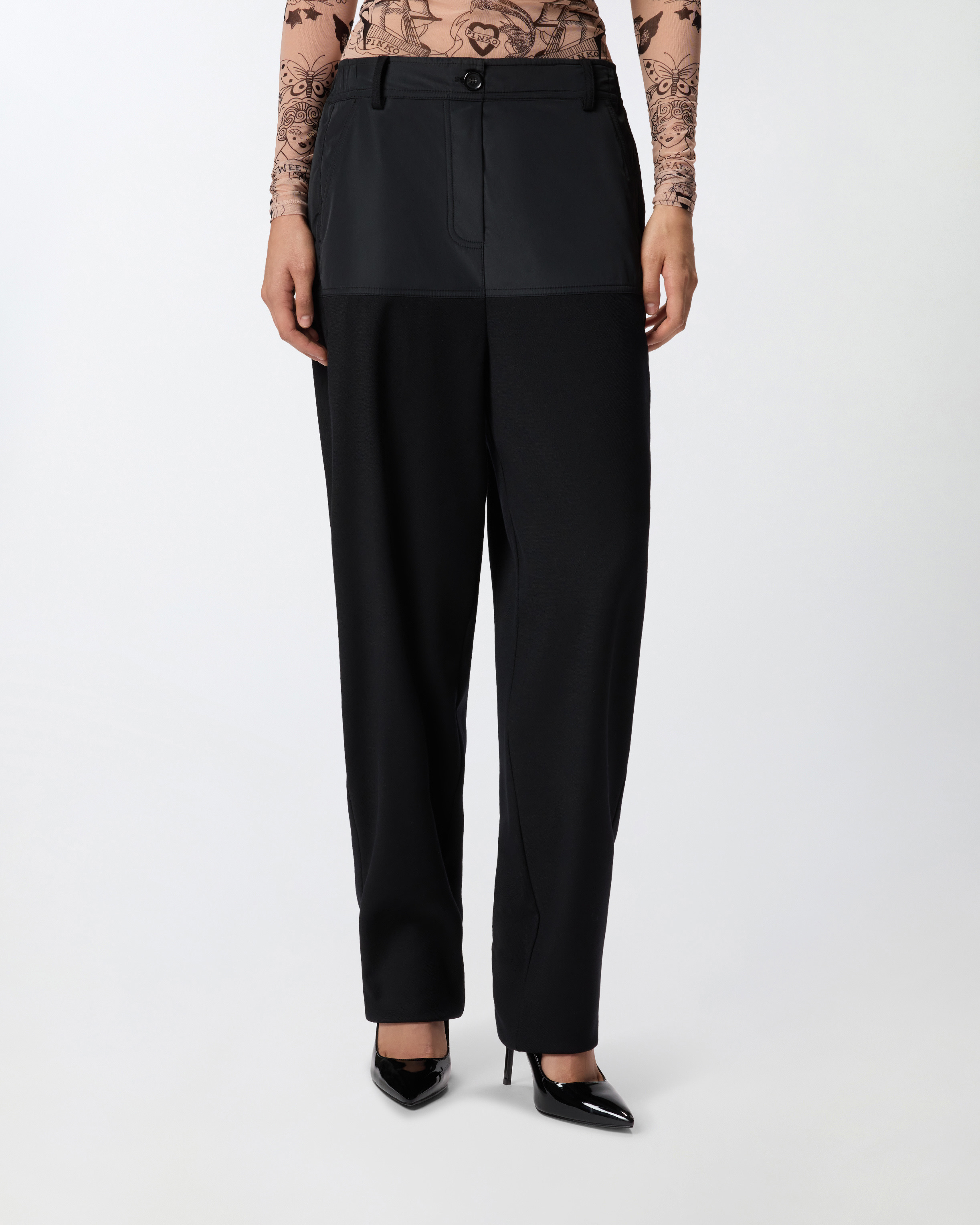 DUAL-FABRIC SKINNY TROUSERS - 3