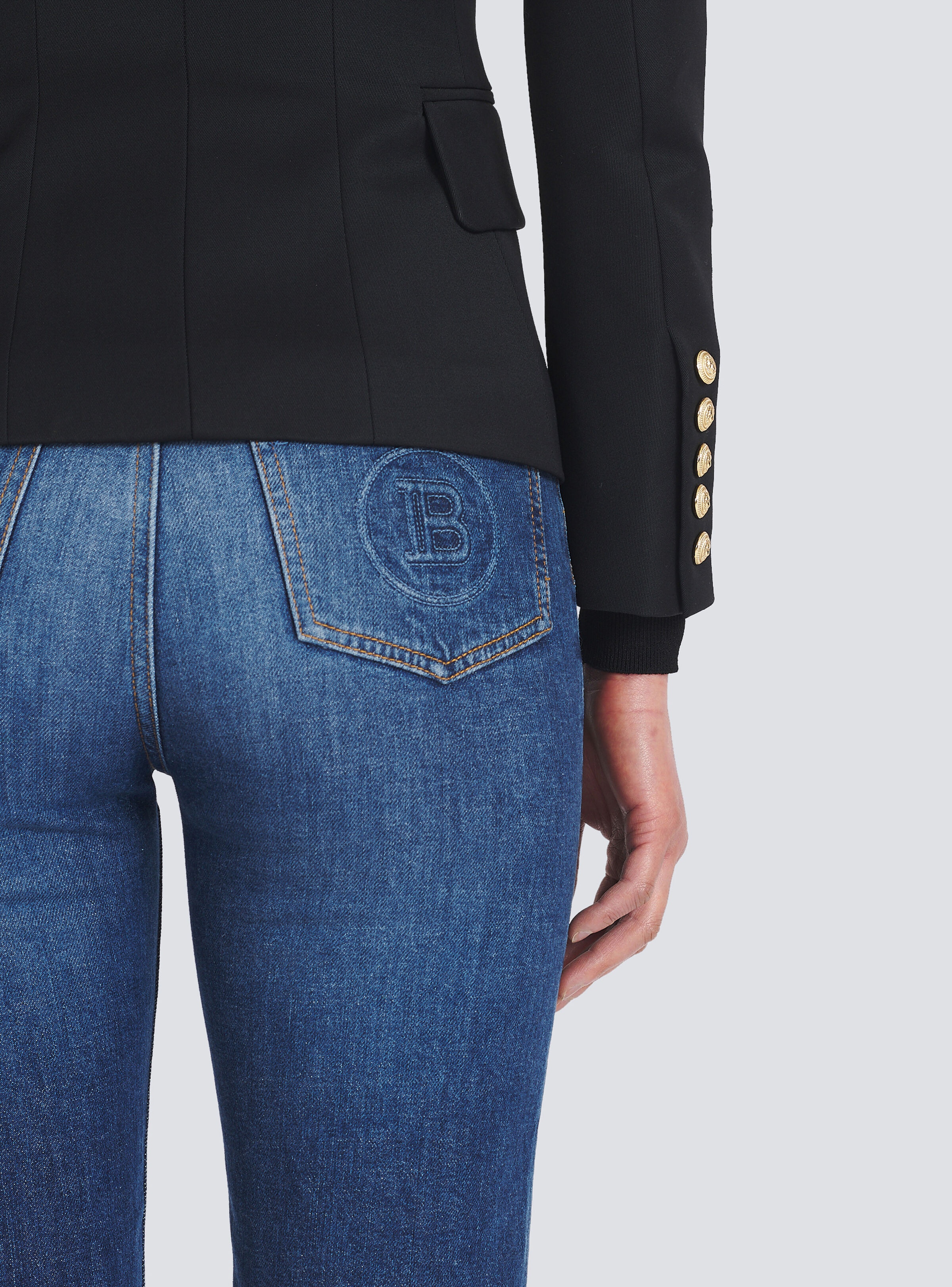 One-button wool blazer - 8