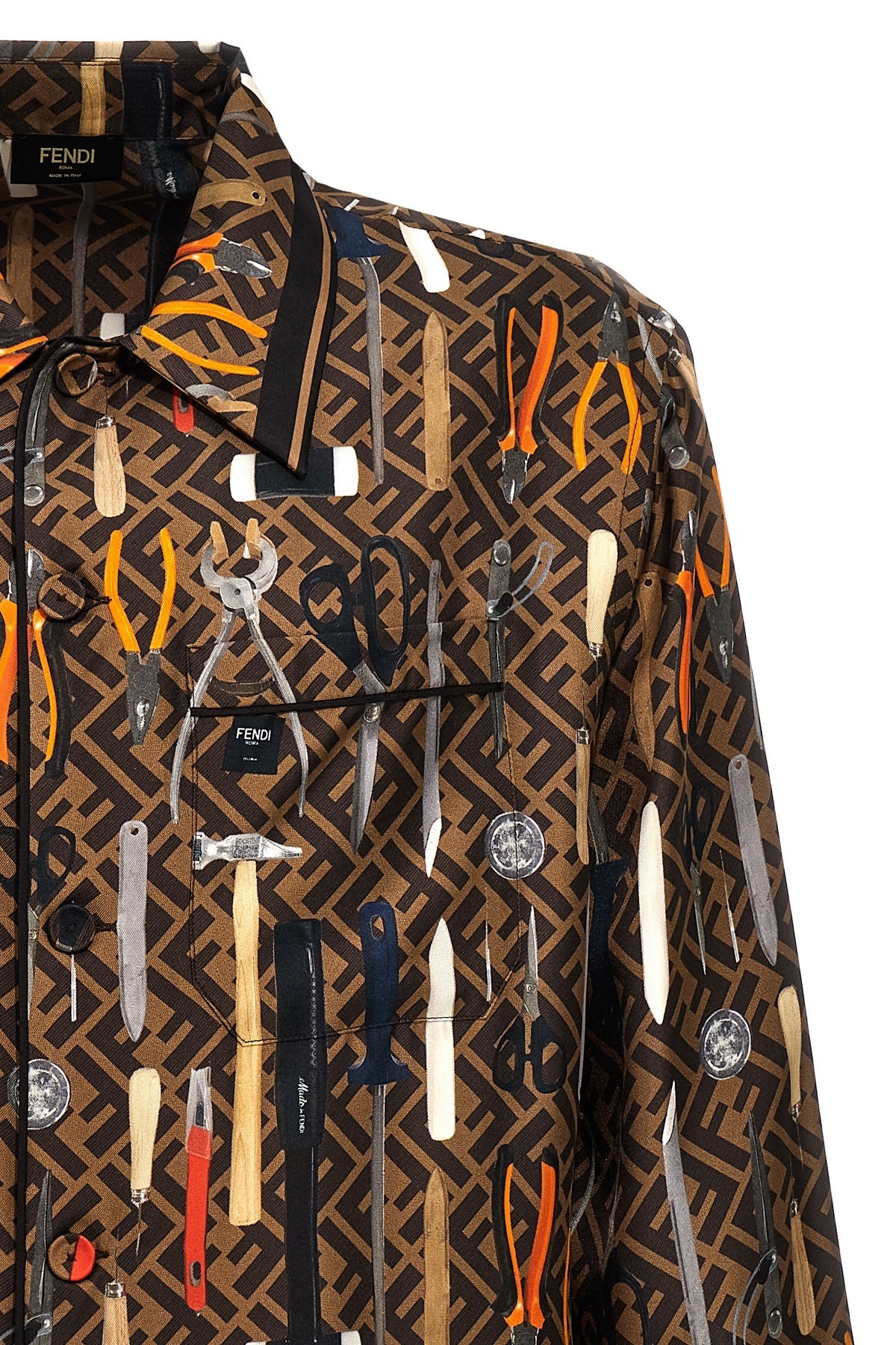 FENDI FFモチフロンクスリフシャツ FS1262AR6G F13IZ FENDI 'Fendi tools' shirt | julianfashion | REVERSIBLE