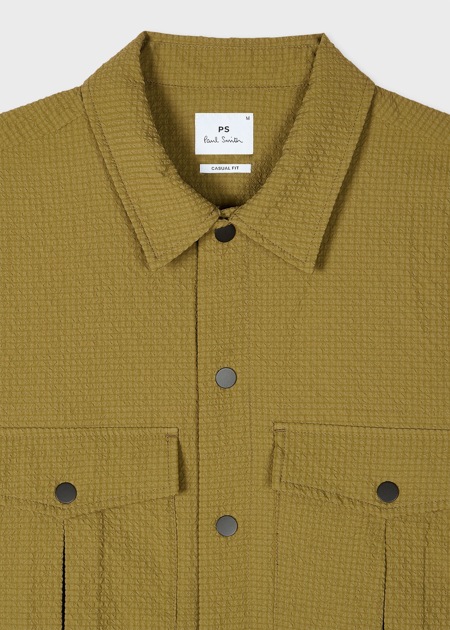 Khaki Recycled-Polyester Bubble Seersucker Shirt - 2