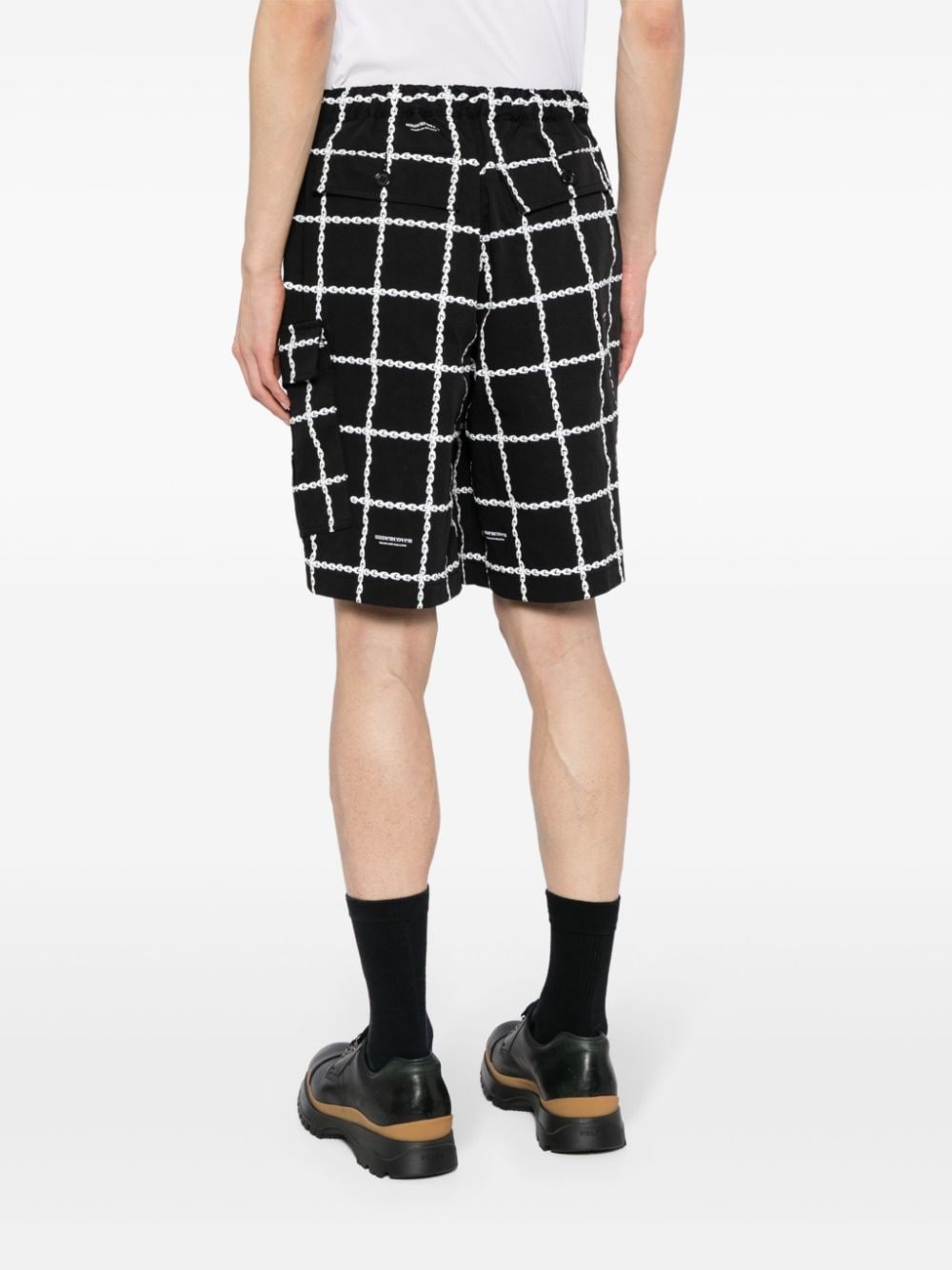 logo-print belted shorts - 4