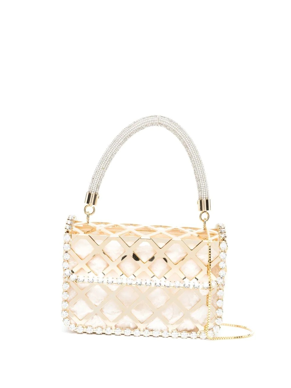 crystal-embellished-beaded clutch - 1