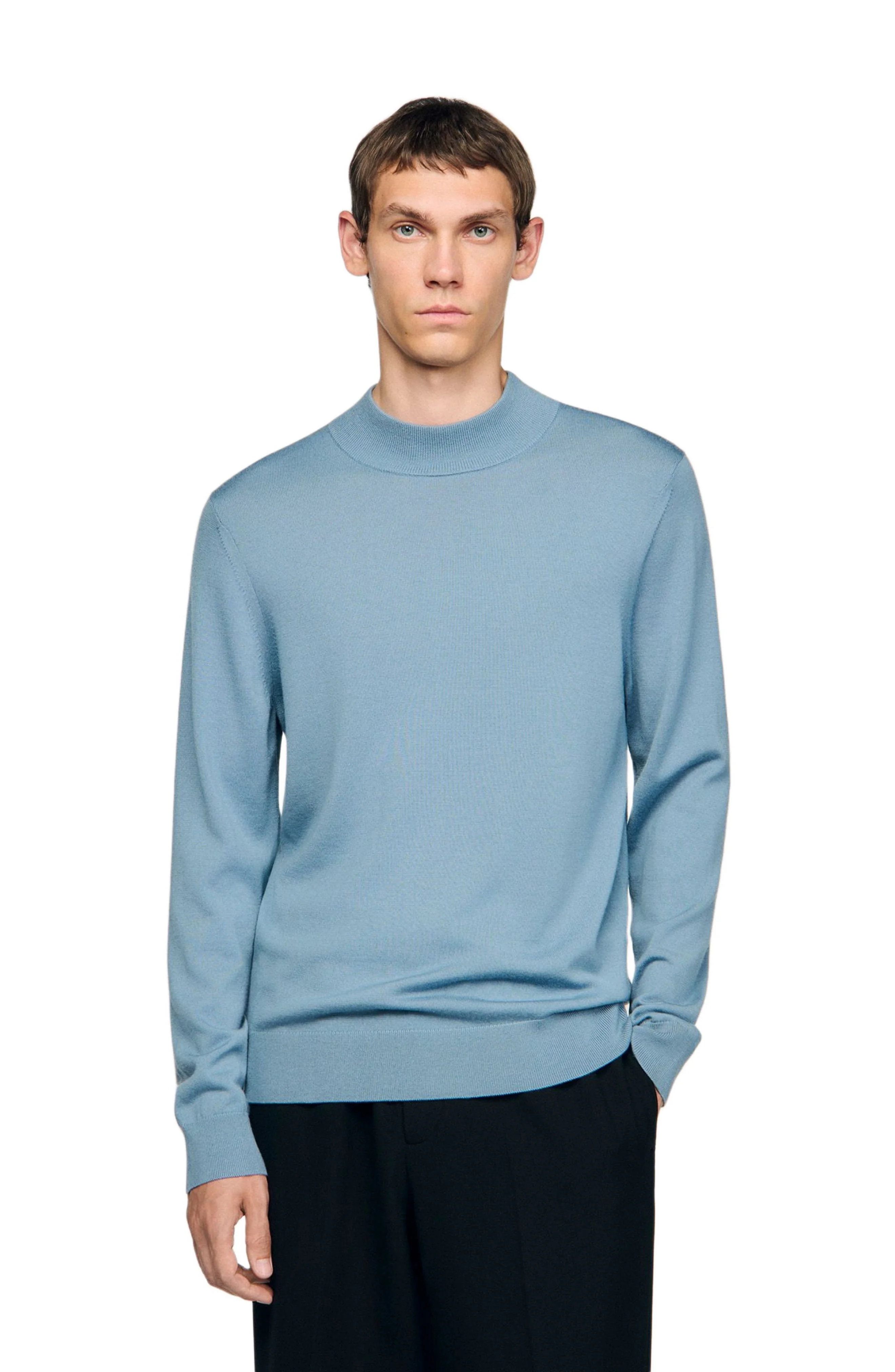 SANDRO Wool sweater with a high collar in Chambray at Nordstrom - 1