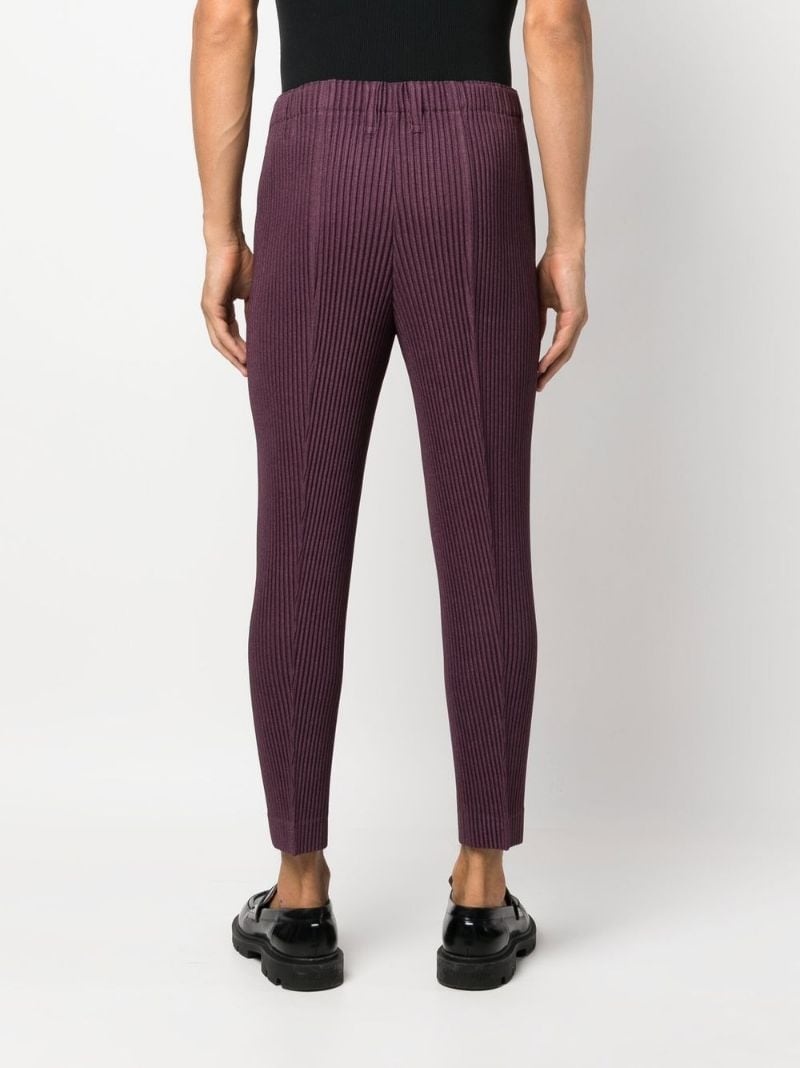 plissé-detail cropped trousers - 4