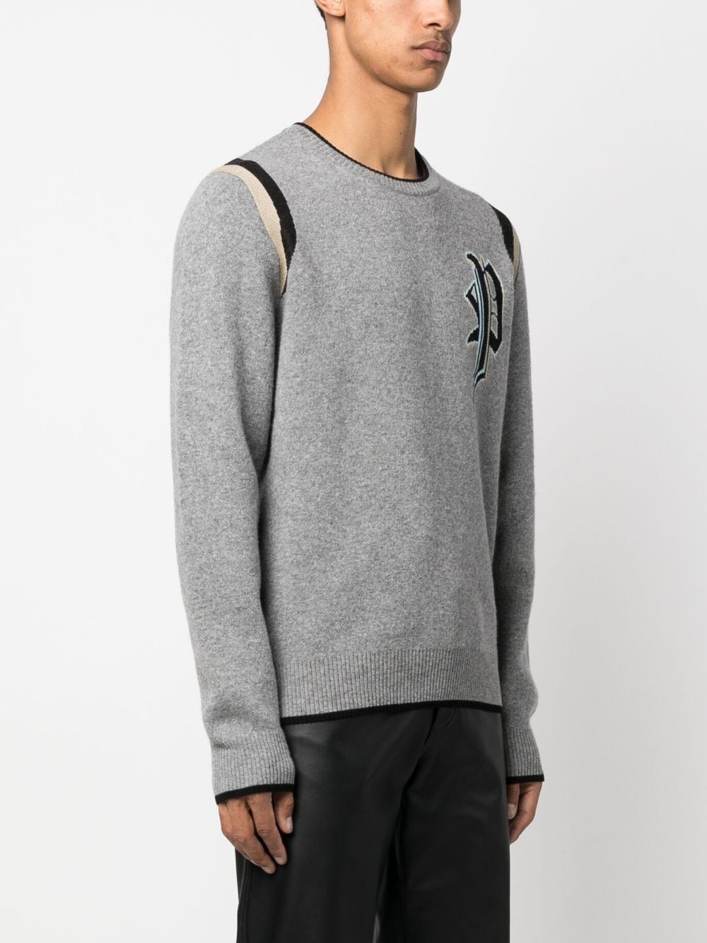intarsia-knit logo knitted sweatshirt - 4