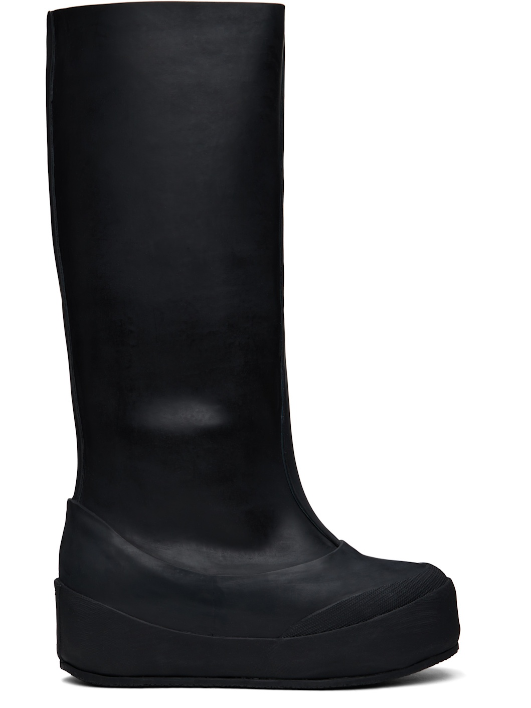 Black Rubber Tall Boots - 1