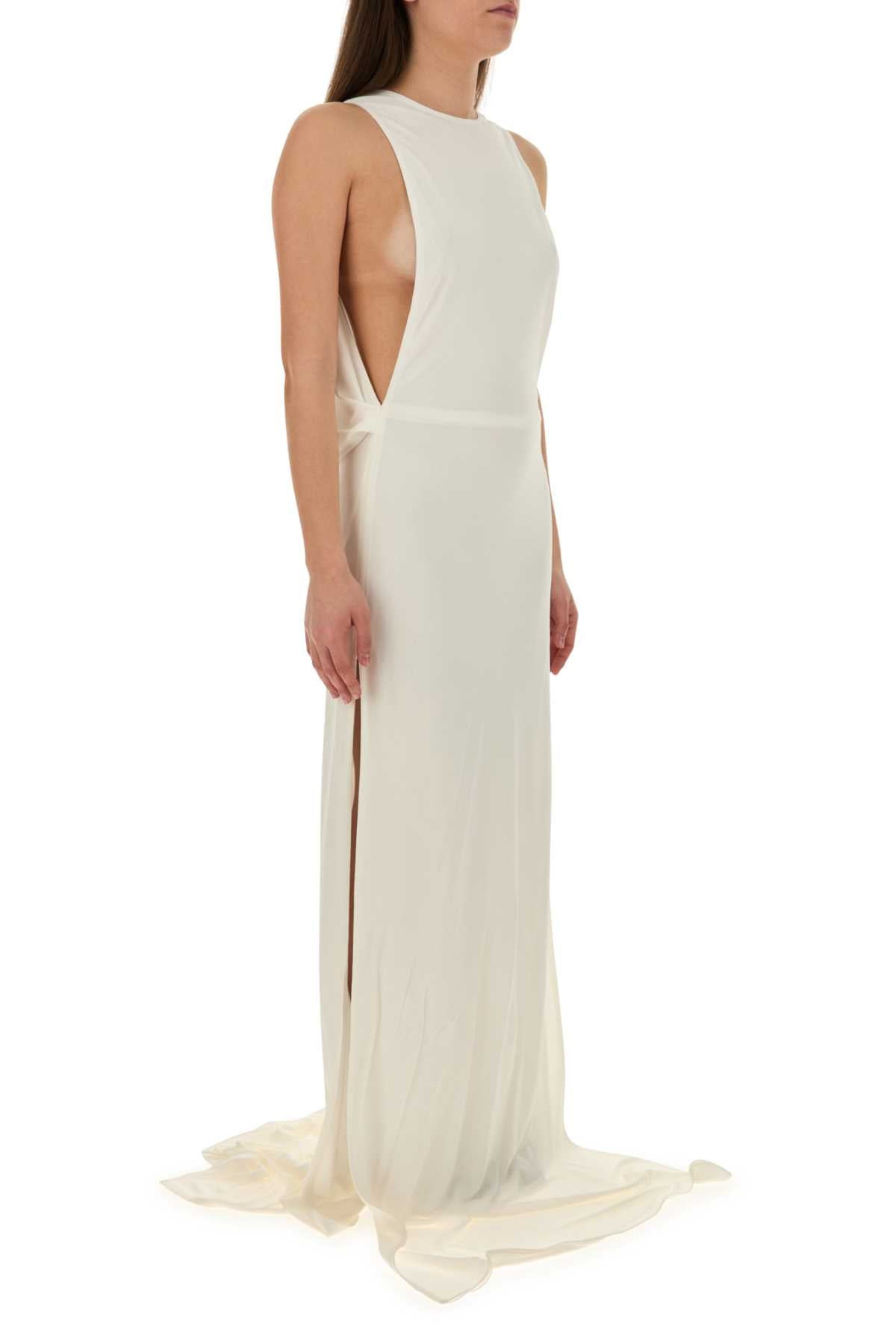 Gucci Women White Crepe Long Dress - 3