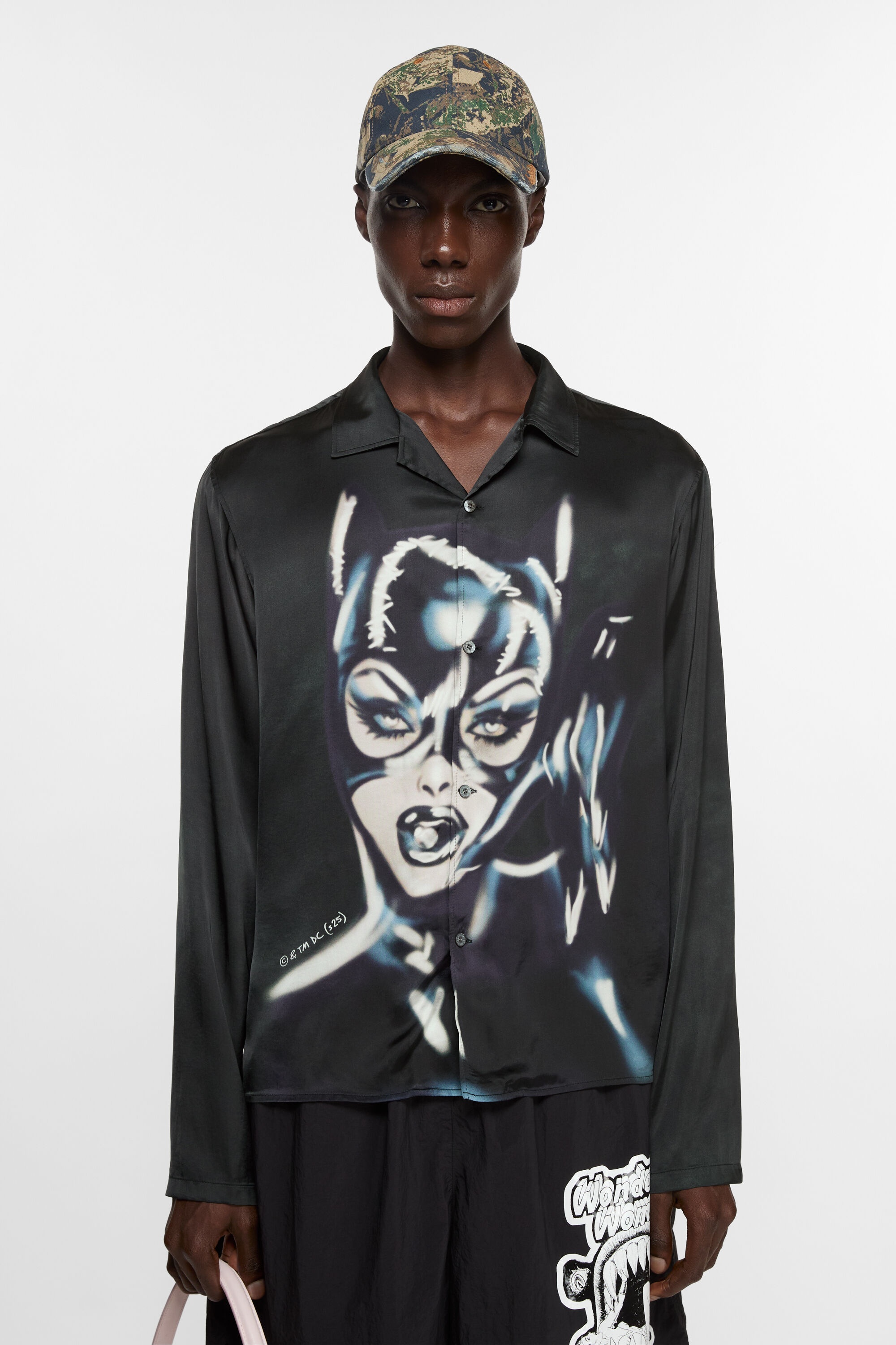 Button-up shirt printed - Black/blue - 2