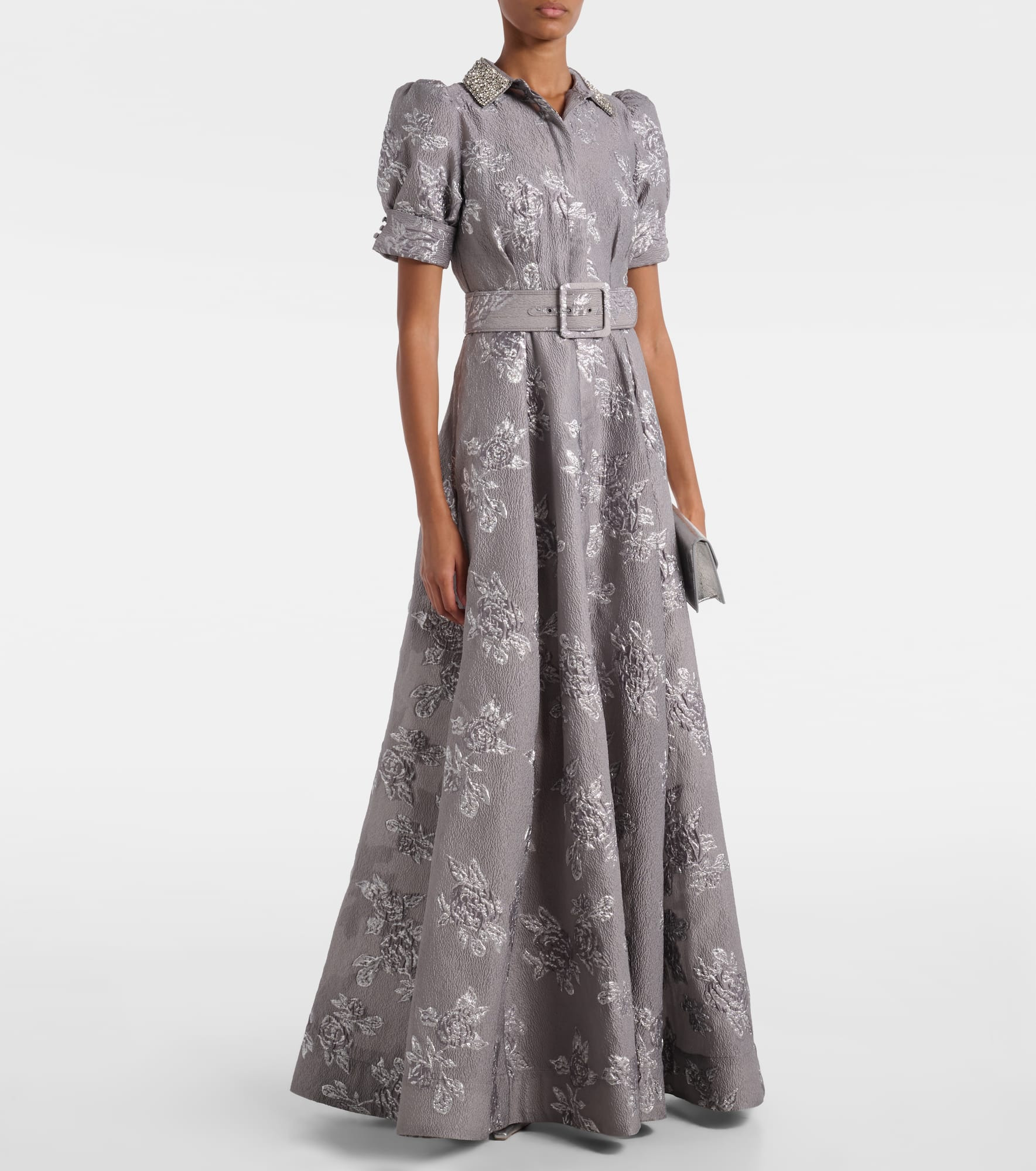Ruth embellished belted brocade gown - 2