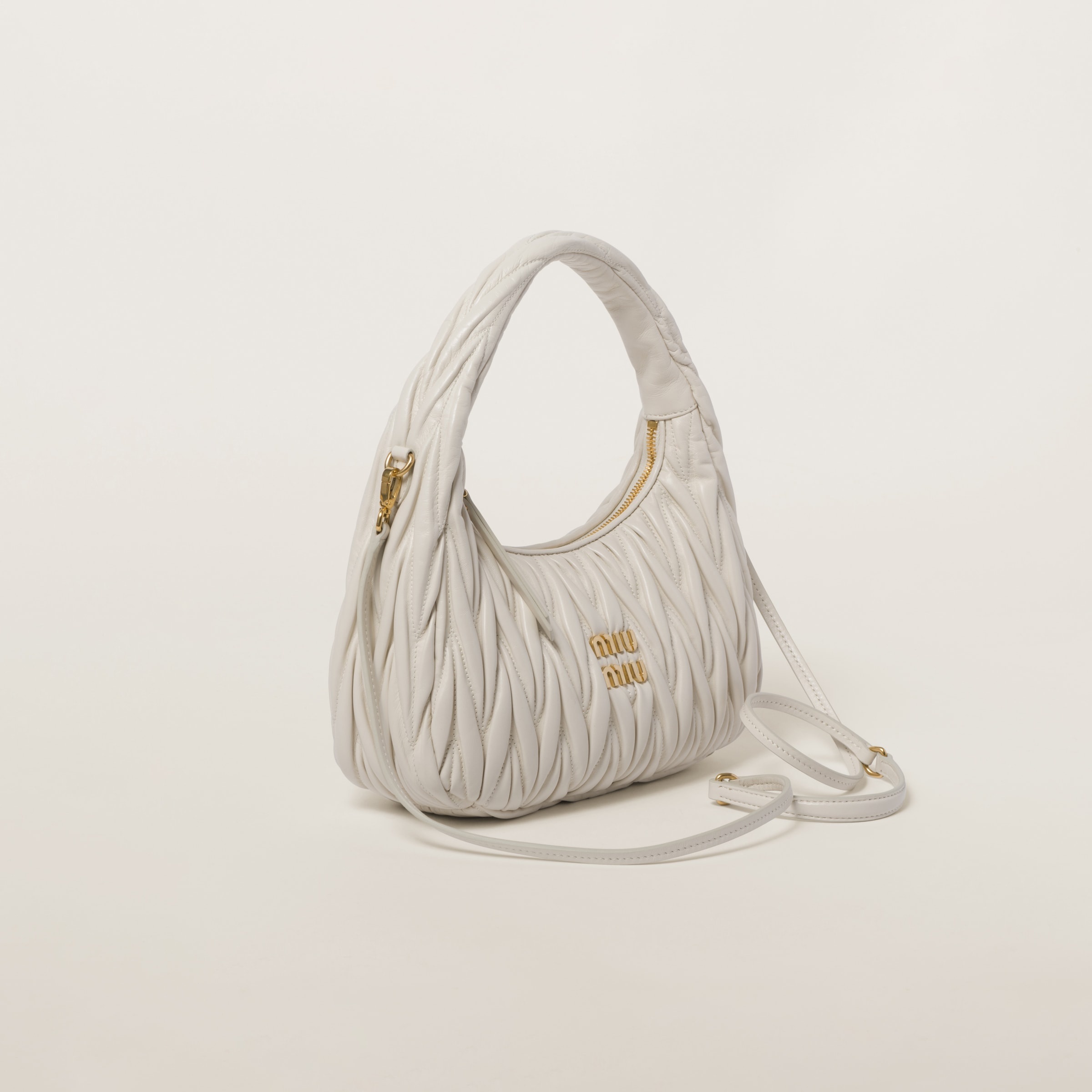 Wander matelassé nappa leather hobo bag - 3