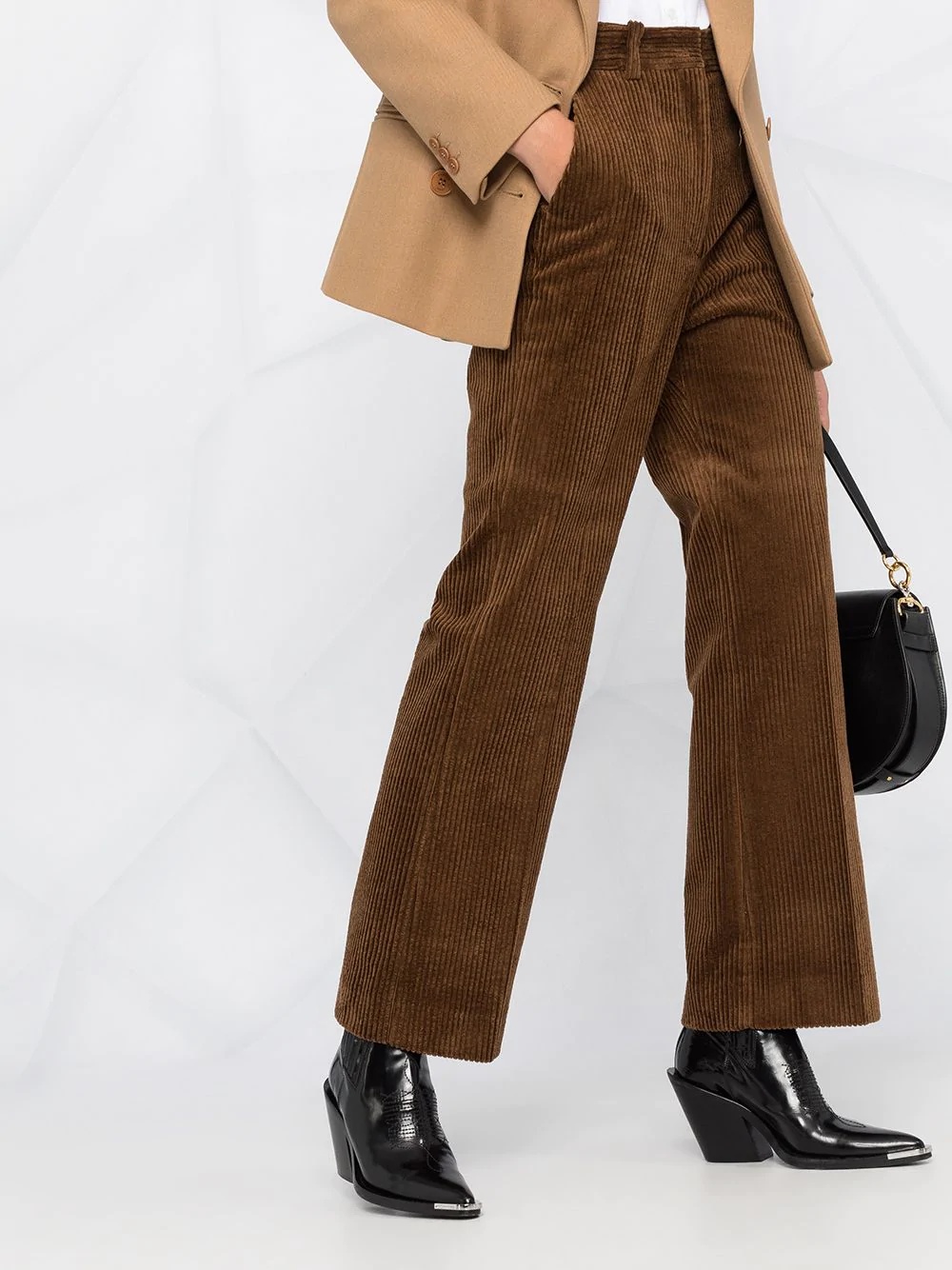 high-rise corduroy flared trousers - 5