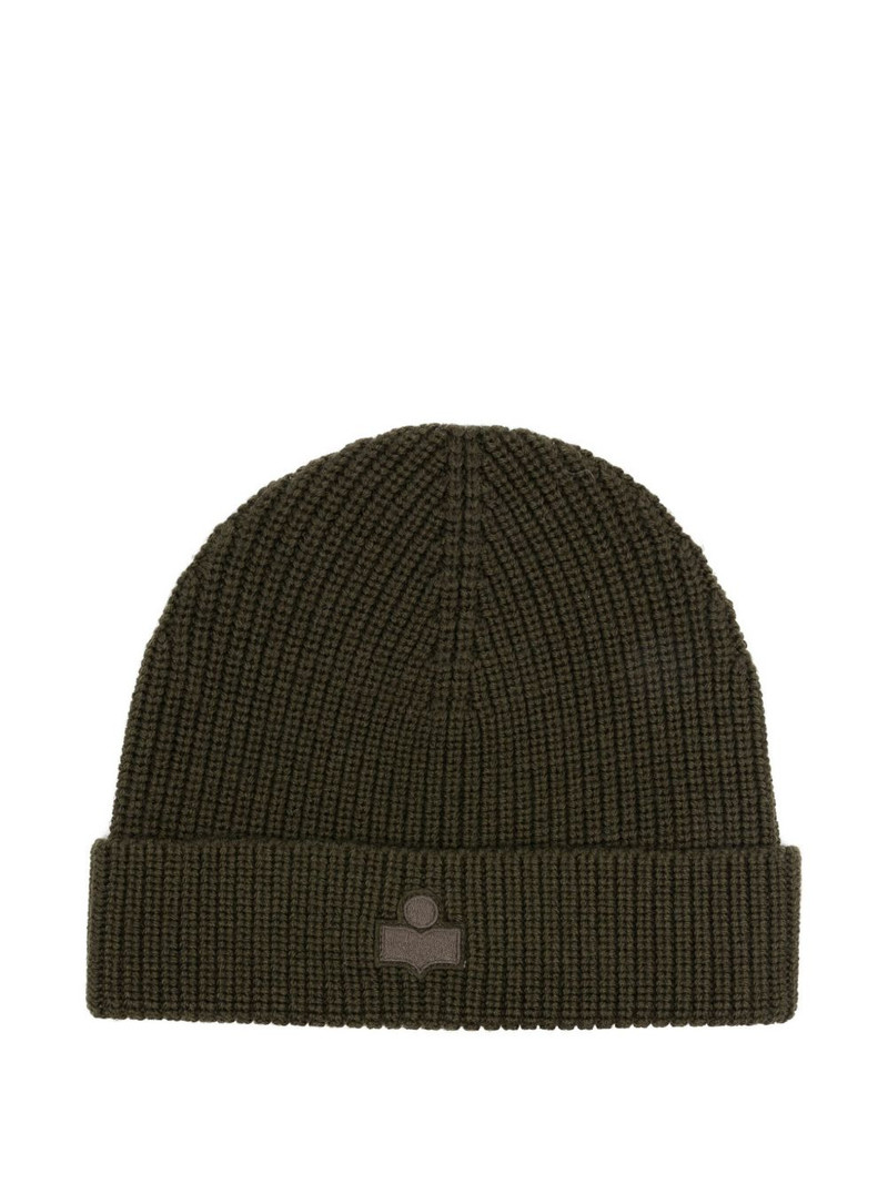 ribbed logo beanie 1