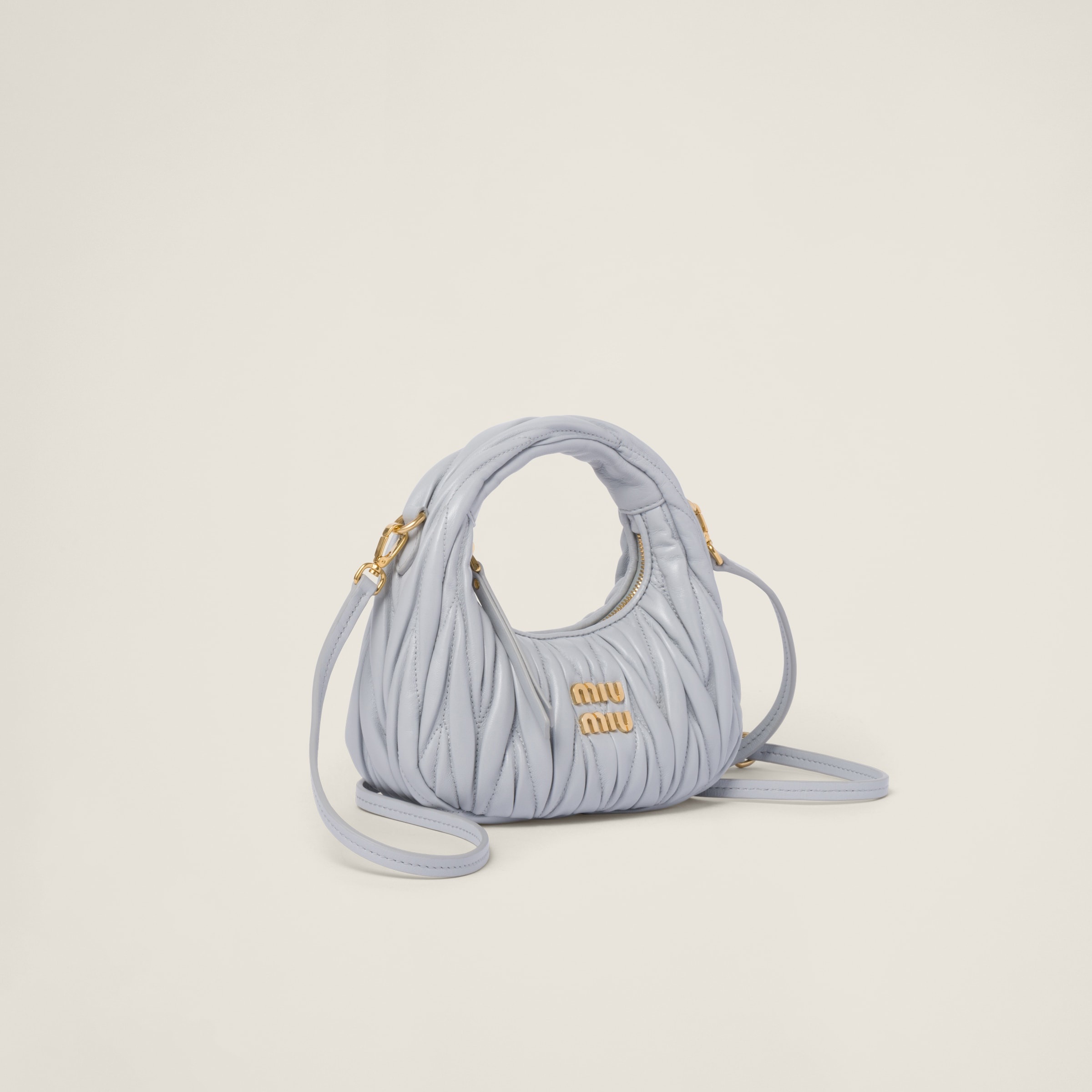 Wander matelassé nappa leather hobo mini-bag - 3