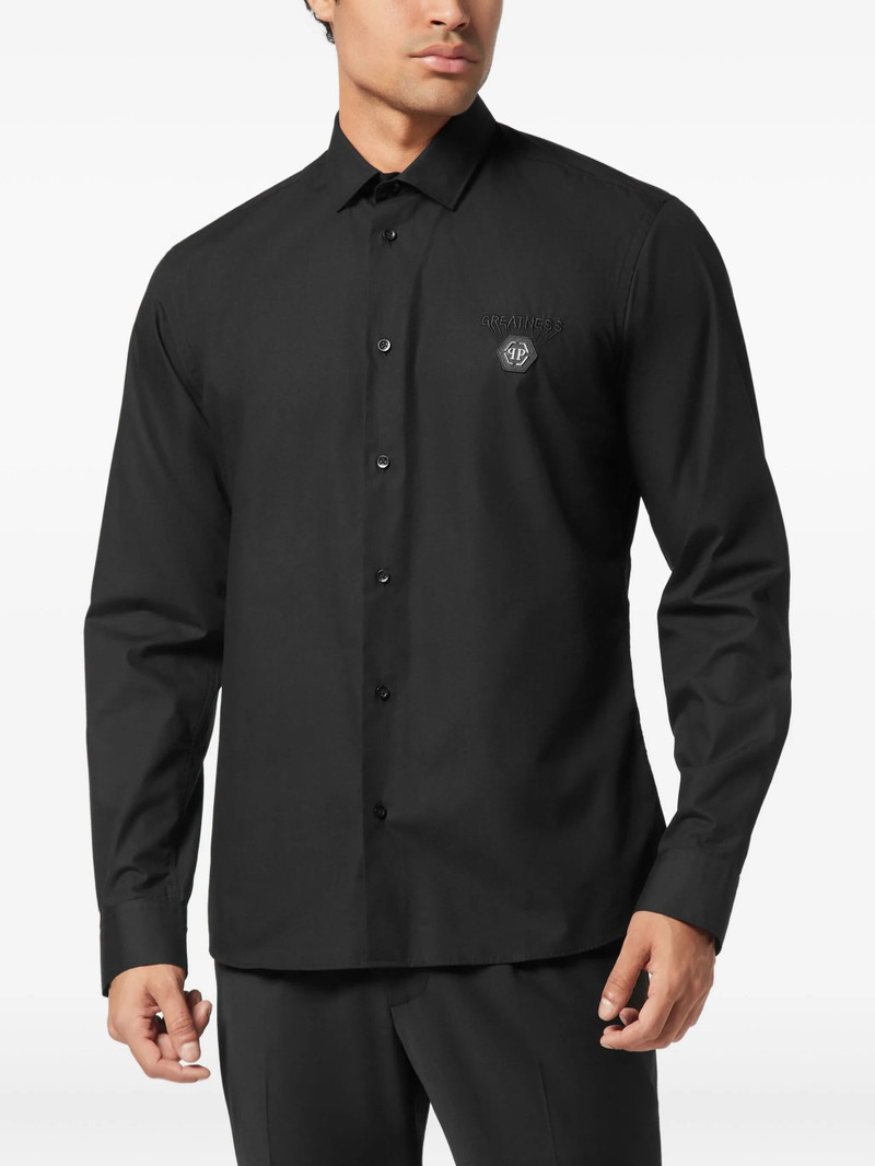 PHILIPP PLEIN Philipp Plein Logo-plaque Embroidered Shirt outlook