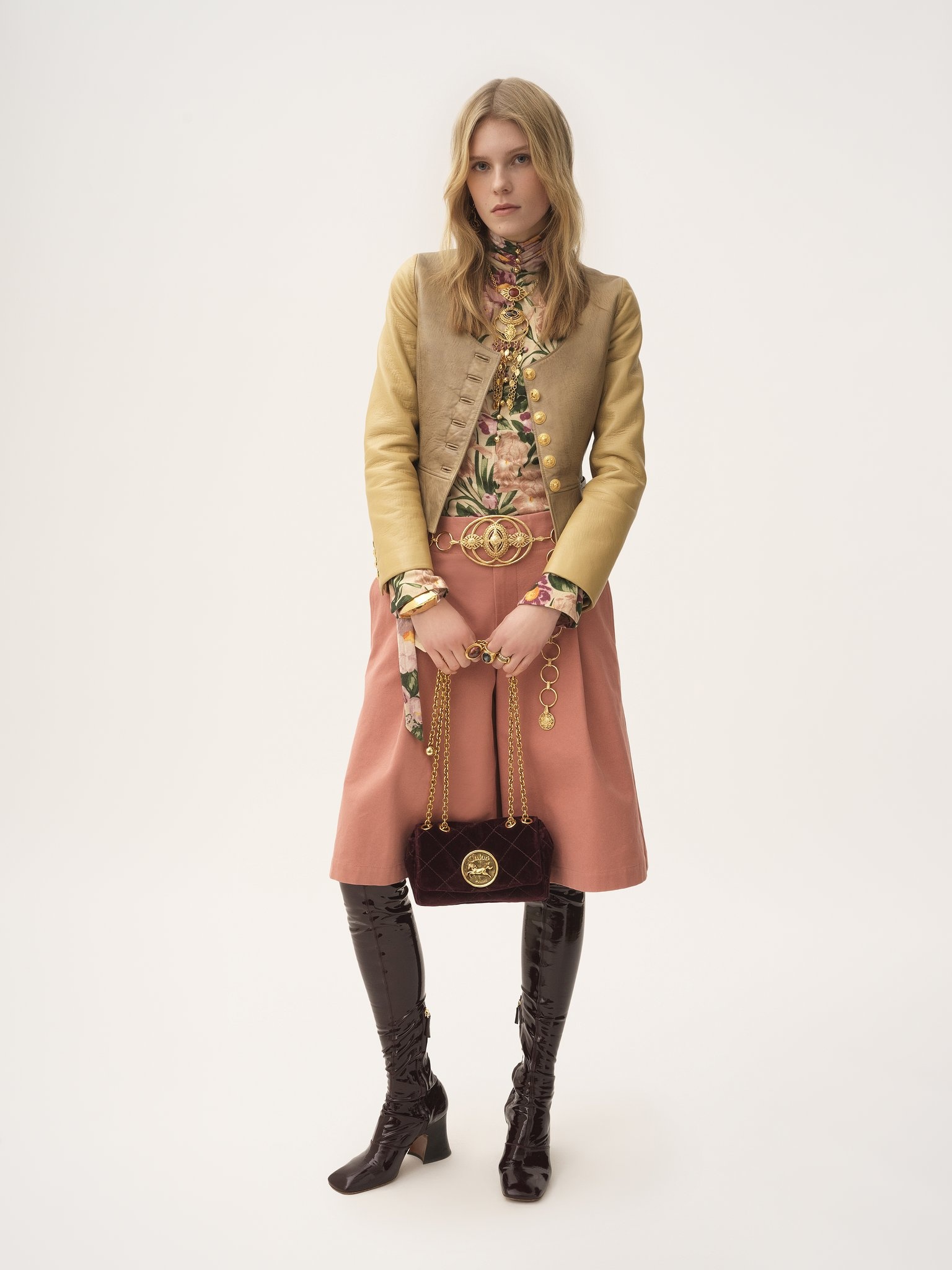 SMALL CHLOÉ HERITAGE SHOULDER BAG IN VELVET - 7