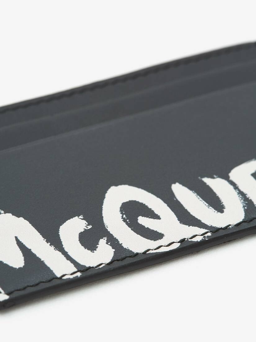 Mcqueen Graffiti Card Holder in Black/white - 4