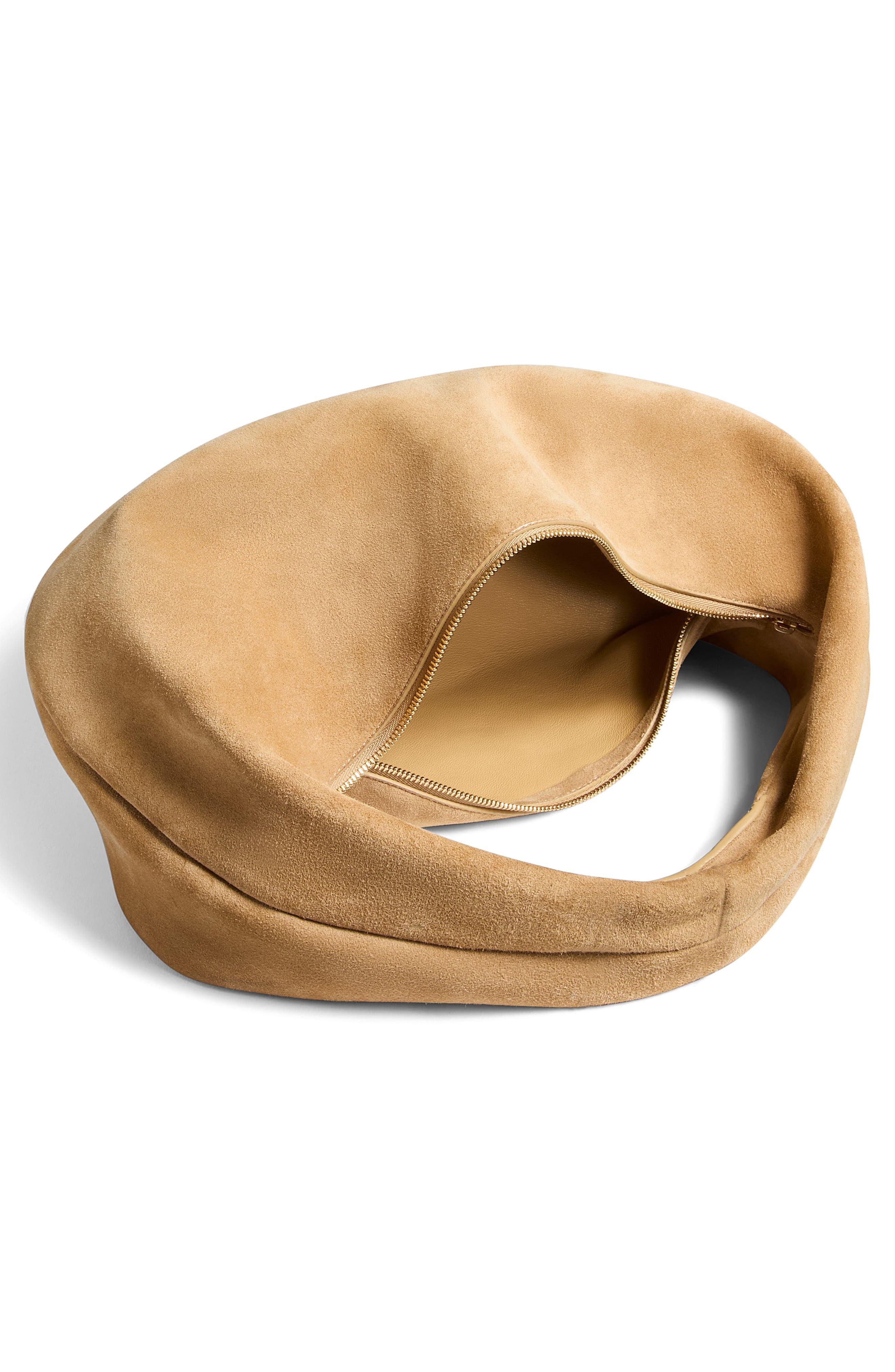 Khaite Medium Olivia Suede Hobo Bag in Wheat at Nordstrom - 4
