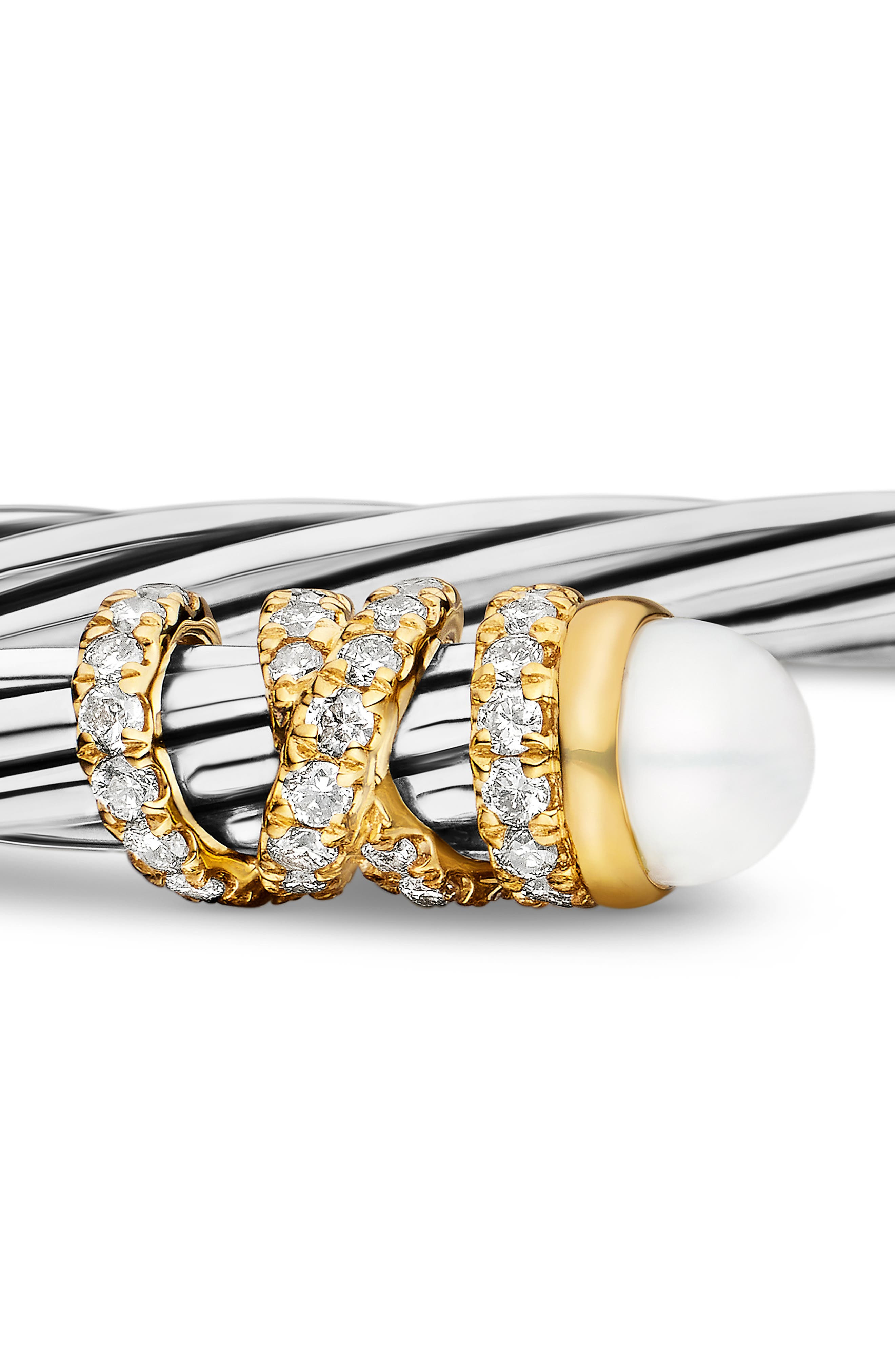 David Yurman Helena Bracelet In Sterling Silver & 18K Gold with Pearls & Diamonds, 4mm at Nordstrom - 4