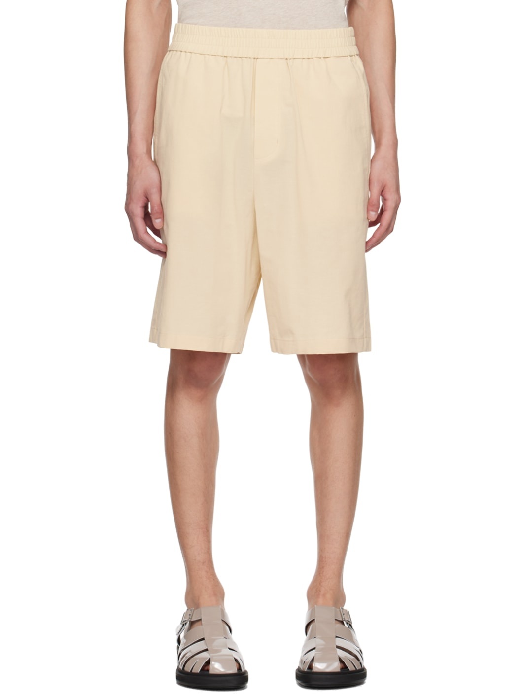 Yellow Elasticized Waist Shorts - 1