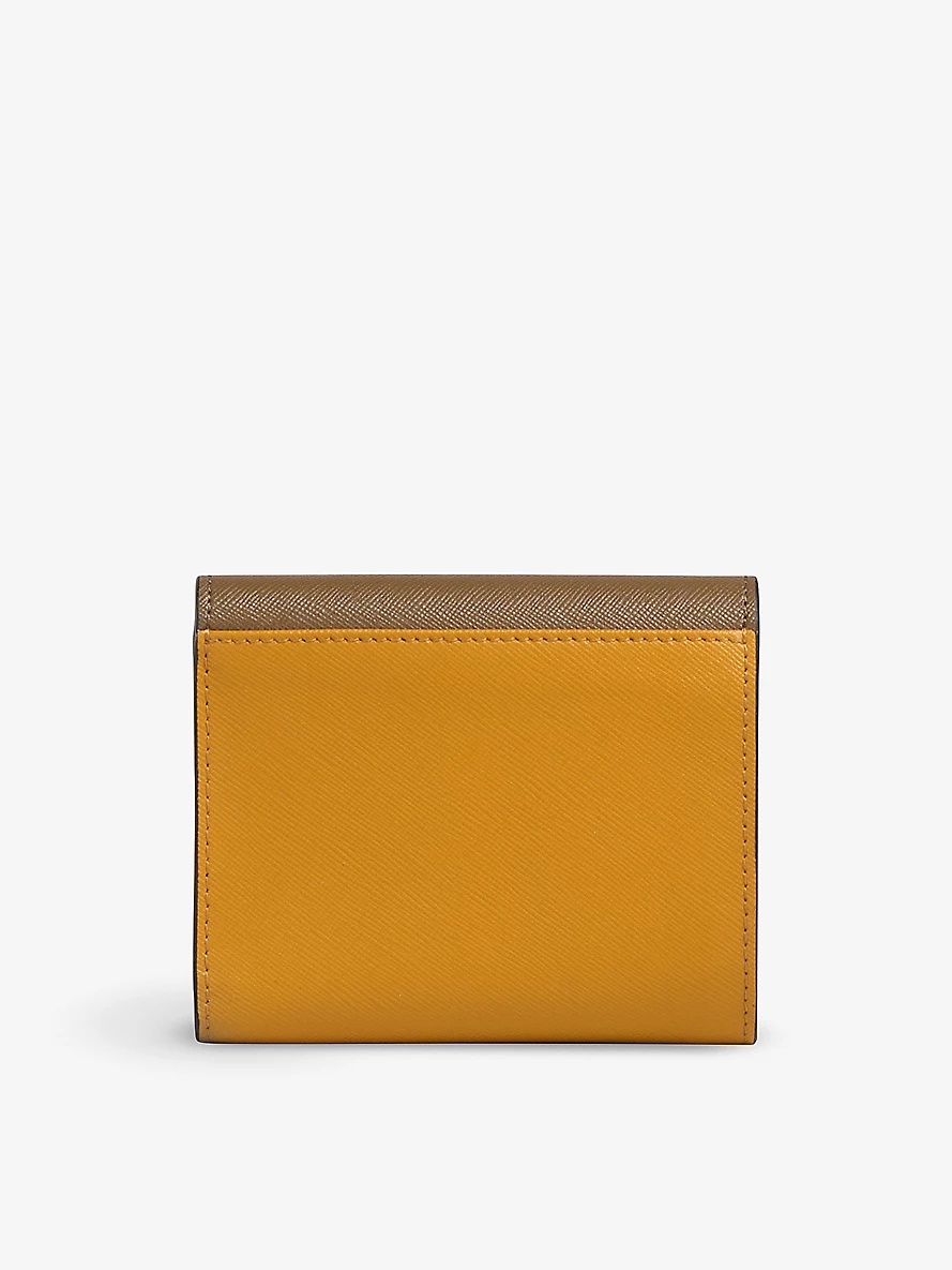 Logo-print zip-up leather wallet - 3