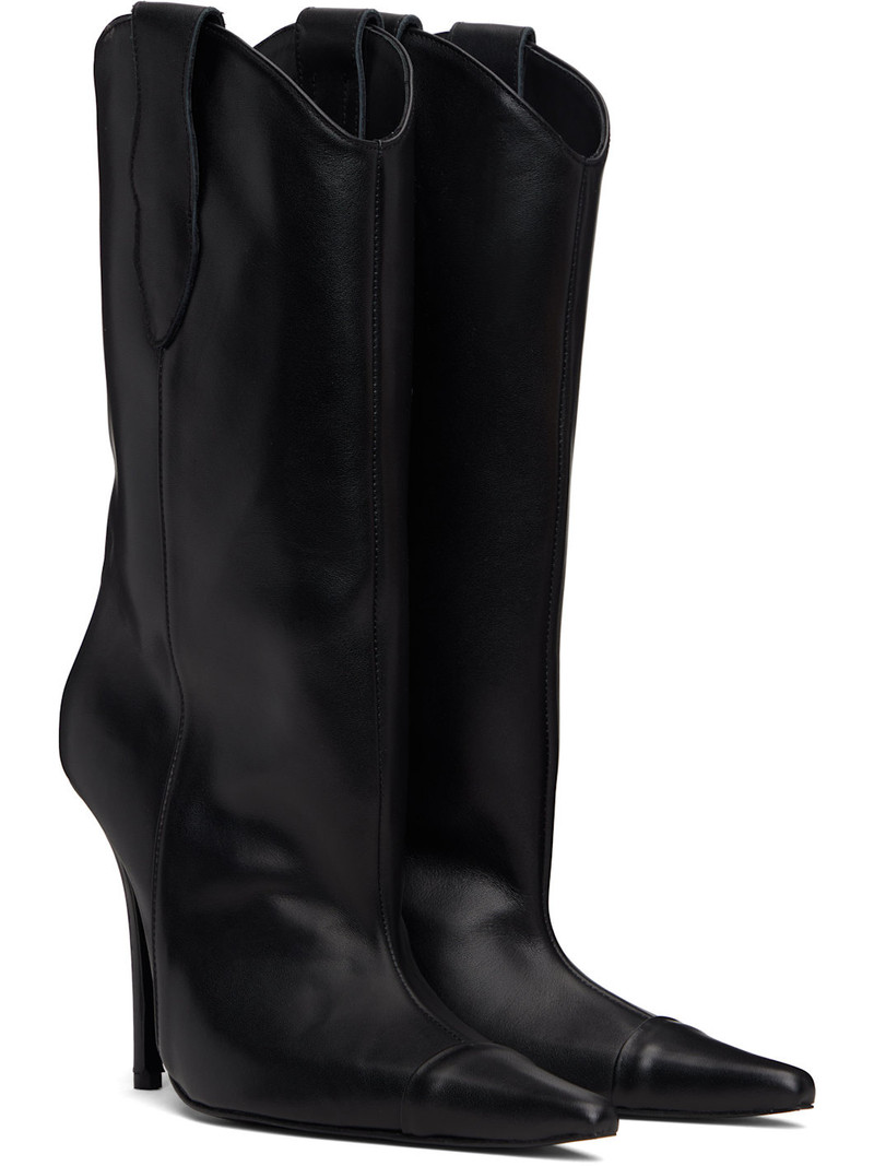 Black Mid-Calf Cowgirl Boots 4
