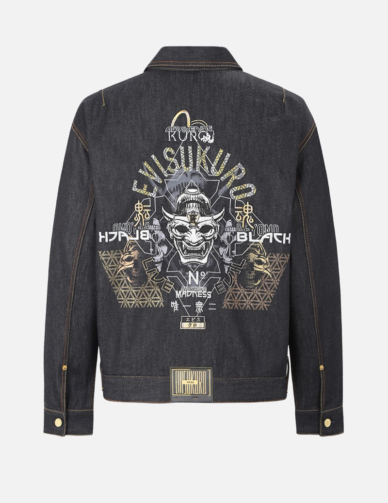 EVISU Hannya and Logo Embroidered Denim Jacket outlook