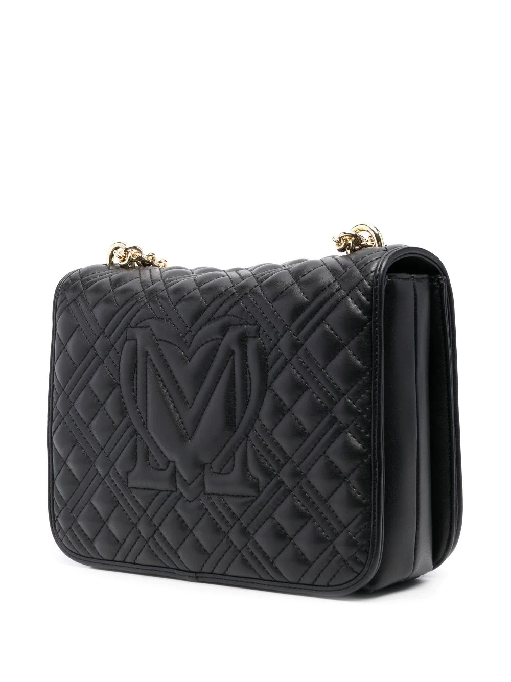 logo plaque quilted shoulder bag - 3