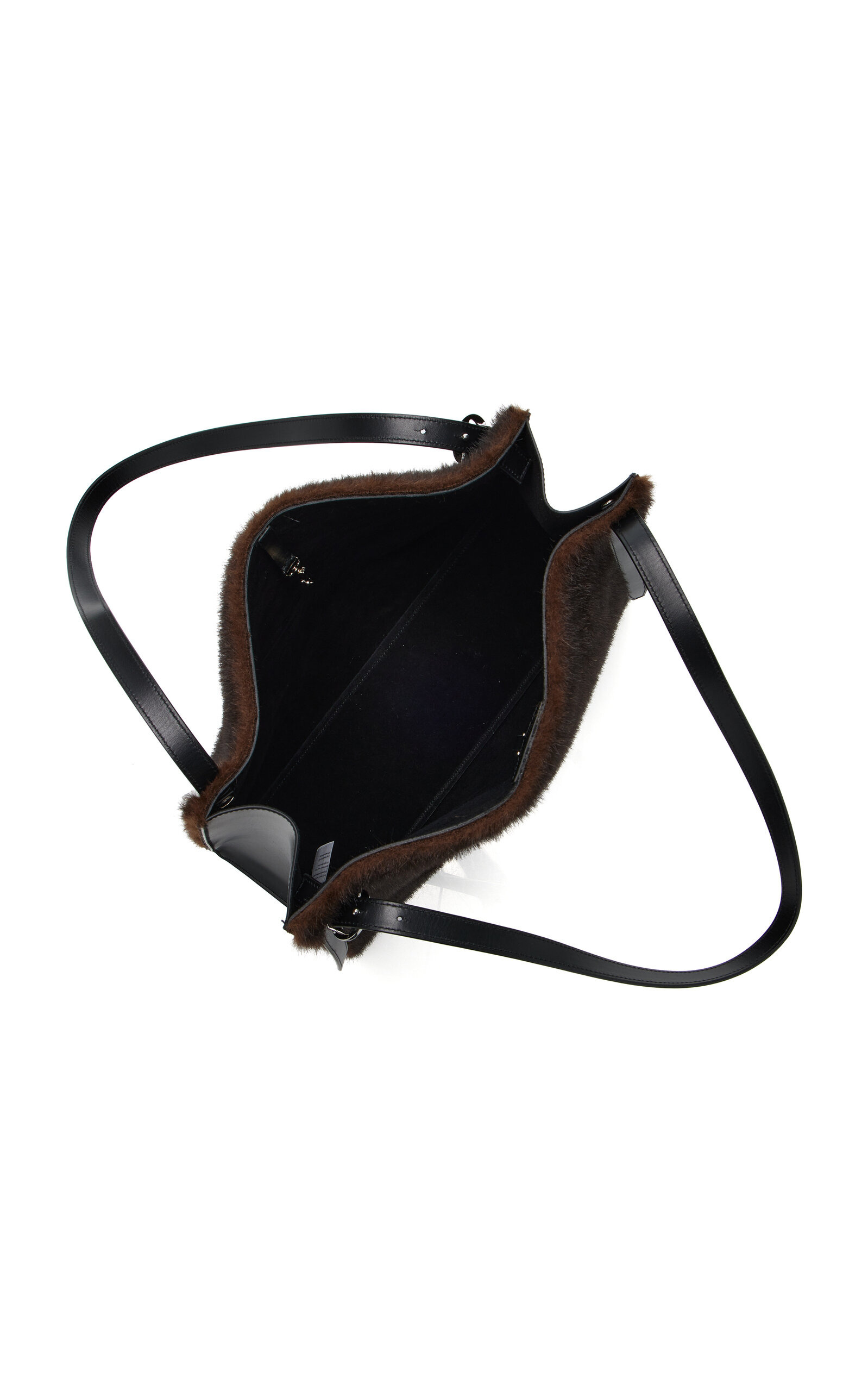 Belt Faux Fur Tote Bag brown - 5