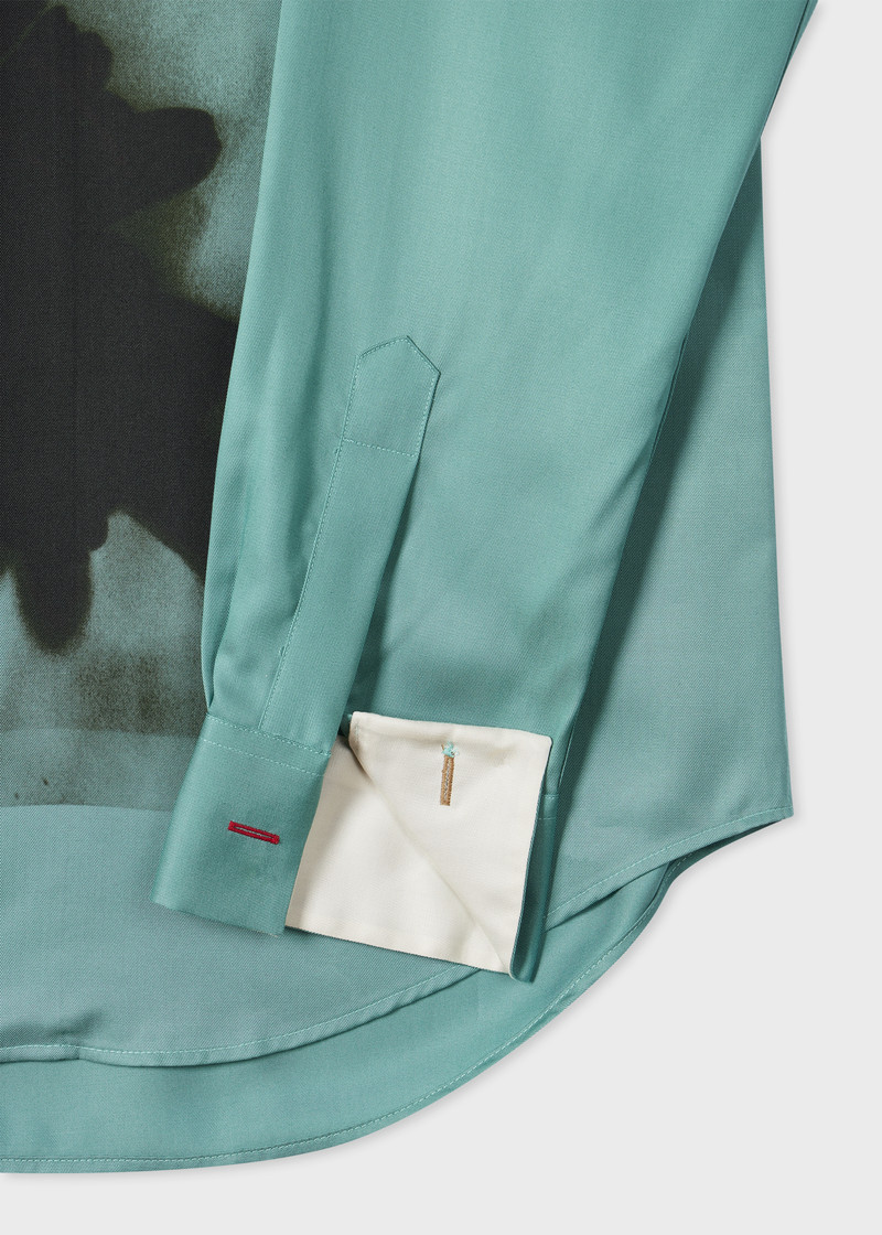 Paul Smith Turquoise 'Field Flowers' Print Lyocell Shirt outlook
