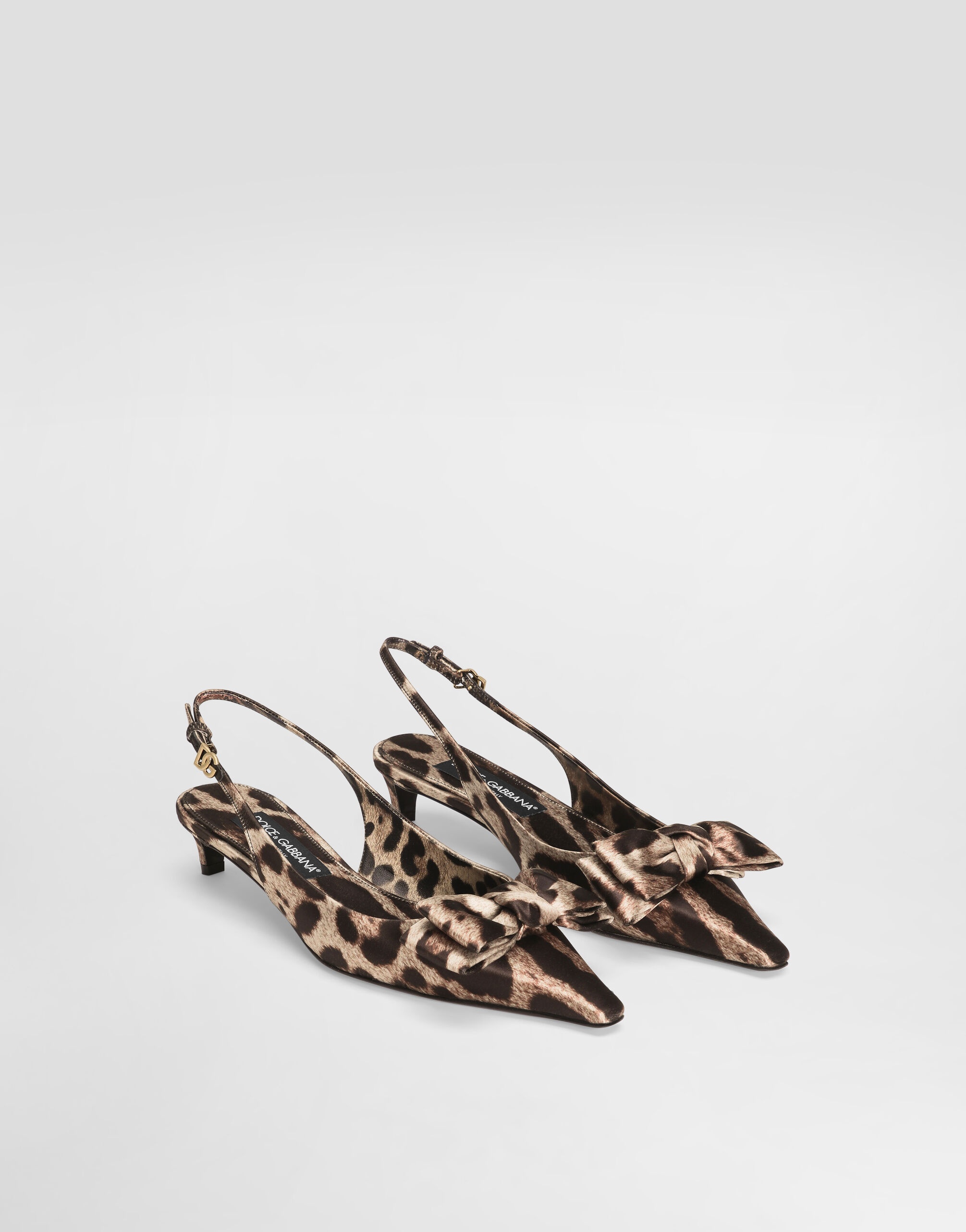 Leopard-print satin slingbacks - 2
